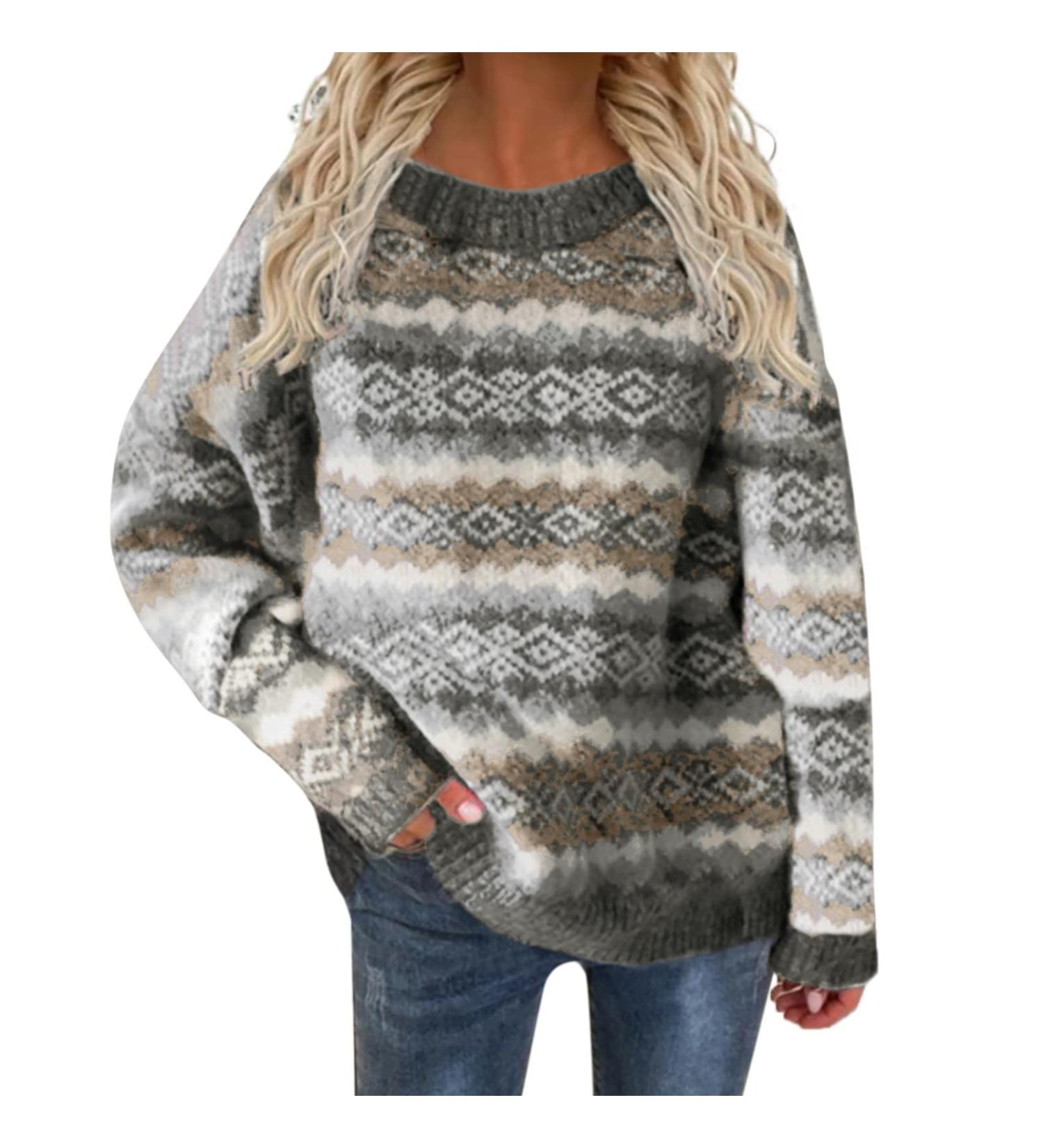 Knitted Christmas Sweater for Women - Best Friend Gift | Black Turtleneck | XXL Gray | Festive Holiday Apparel - Buy Online on GoSupps.com