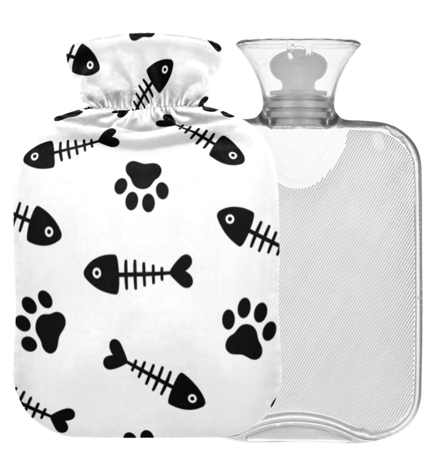 NAANLE Hot Water Bottle with Fishing Patch Motif - 1L for Bed & Heat Therapy | Transparent Bag Included - Buy Online on GoSupps.com