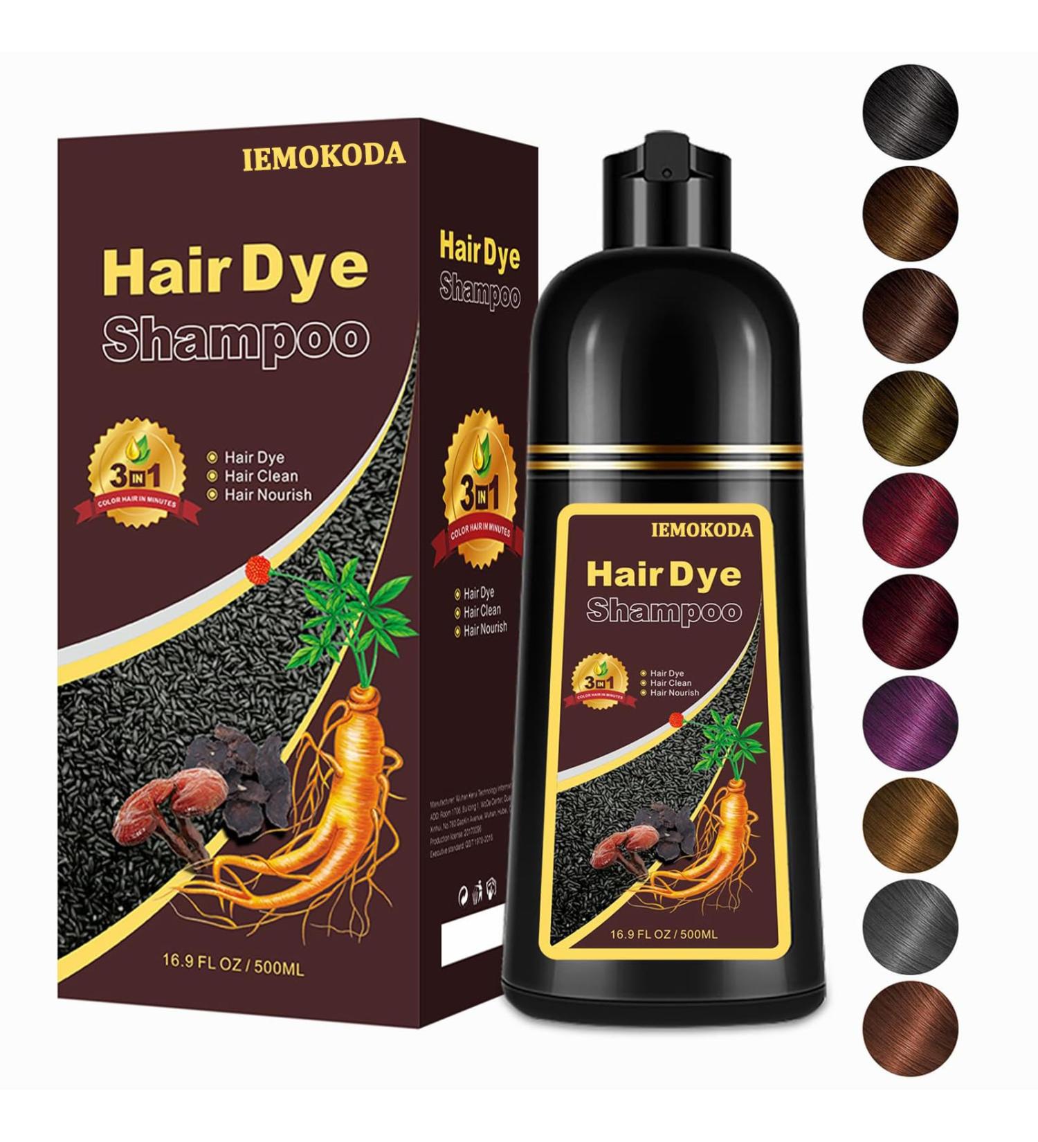 Cherry Brown Hair Dye Shampoo for Gray Hair - Long-lasting 3 in 1 Instant Color | Unisex Hair Color Solution 16.9 Fl Oz - Buy Online on GoSupps.com