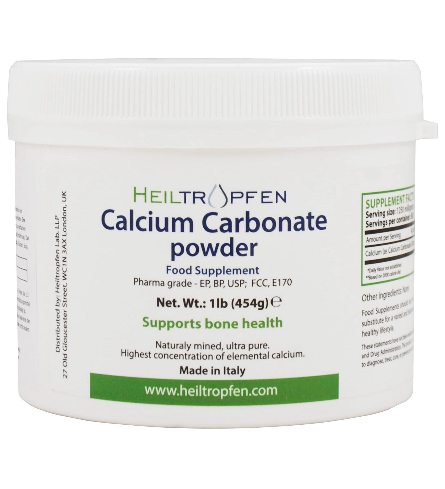 Pharmaceutical Grade Calcium Carbonate Powder - 1lb (454g) | Highest Purity Limestone | Heiltropfen Lime 454g - Buy Online on GoSupps.com