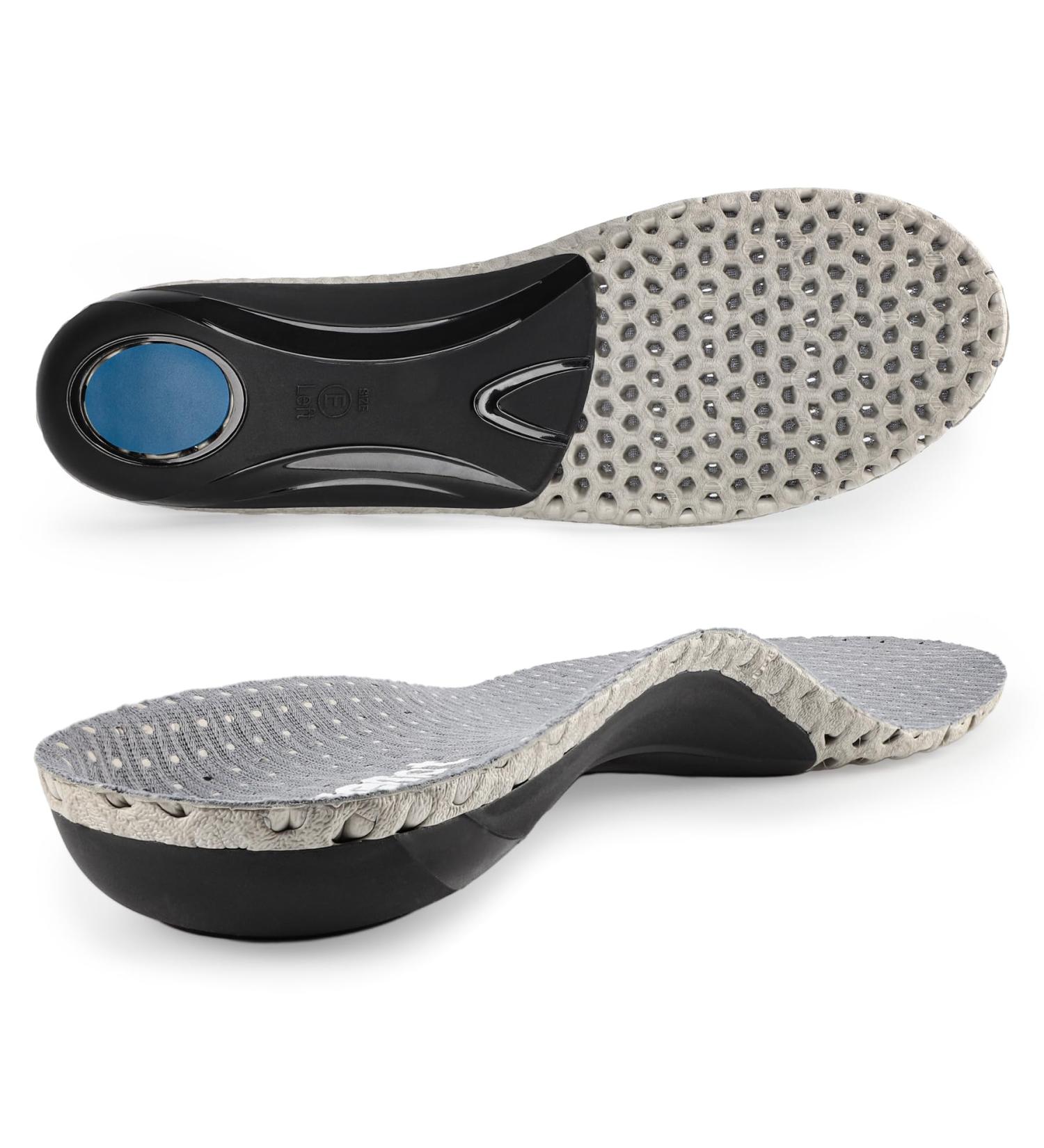 Riemot Orthopedic Insoles for Women - Comfort Shoe Inserts for Flat Feet & Heel Spur Relief (Size 41 Gray) - Buy Online on GoSupps.com