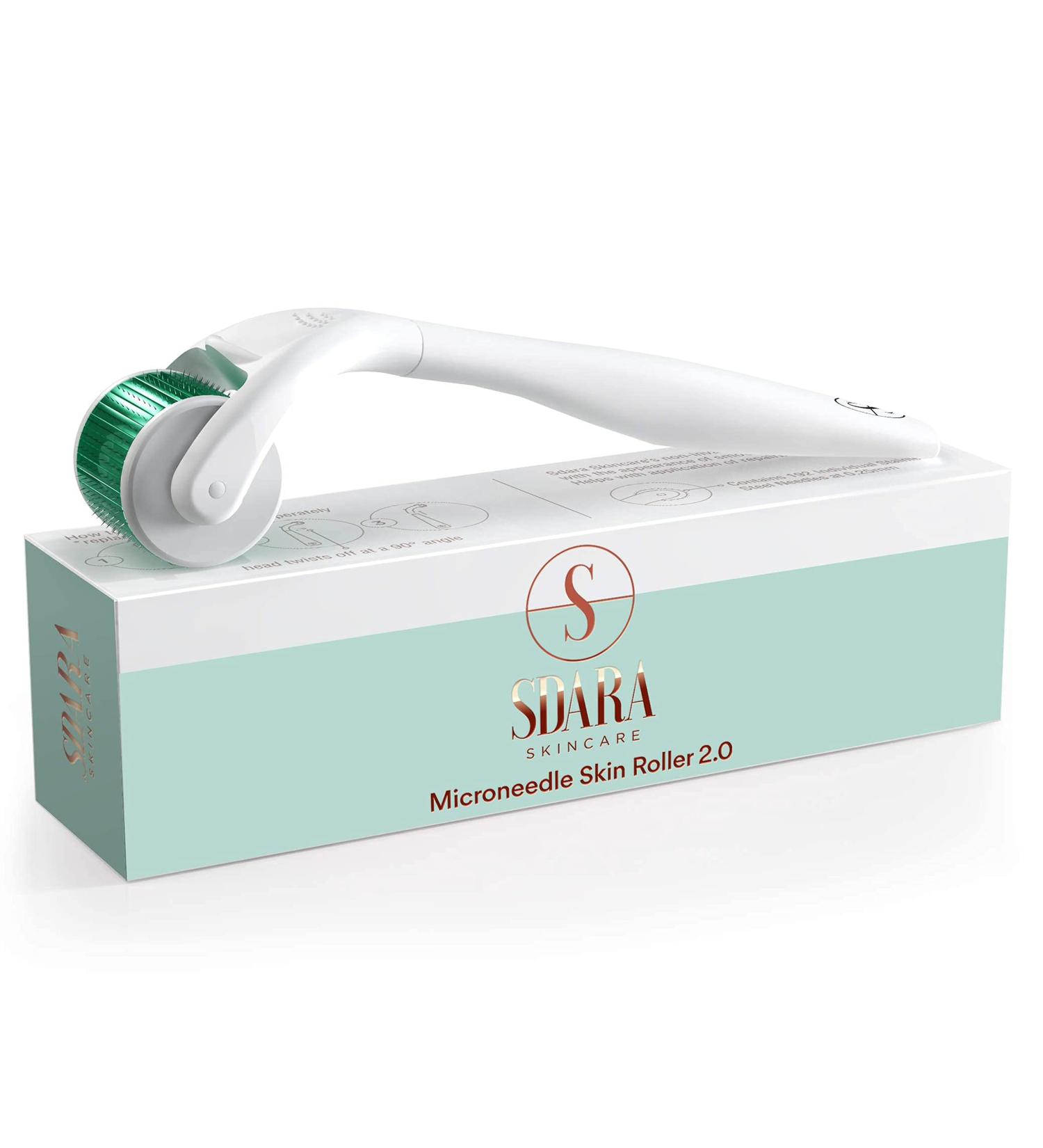 Sdara Skincare Derma Roller 2.0 - 0.25mm Microneedle Face Roller with 192 Stainless Steel Needles - Buy Online on GoSupps.com