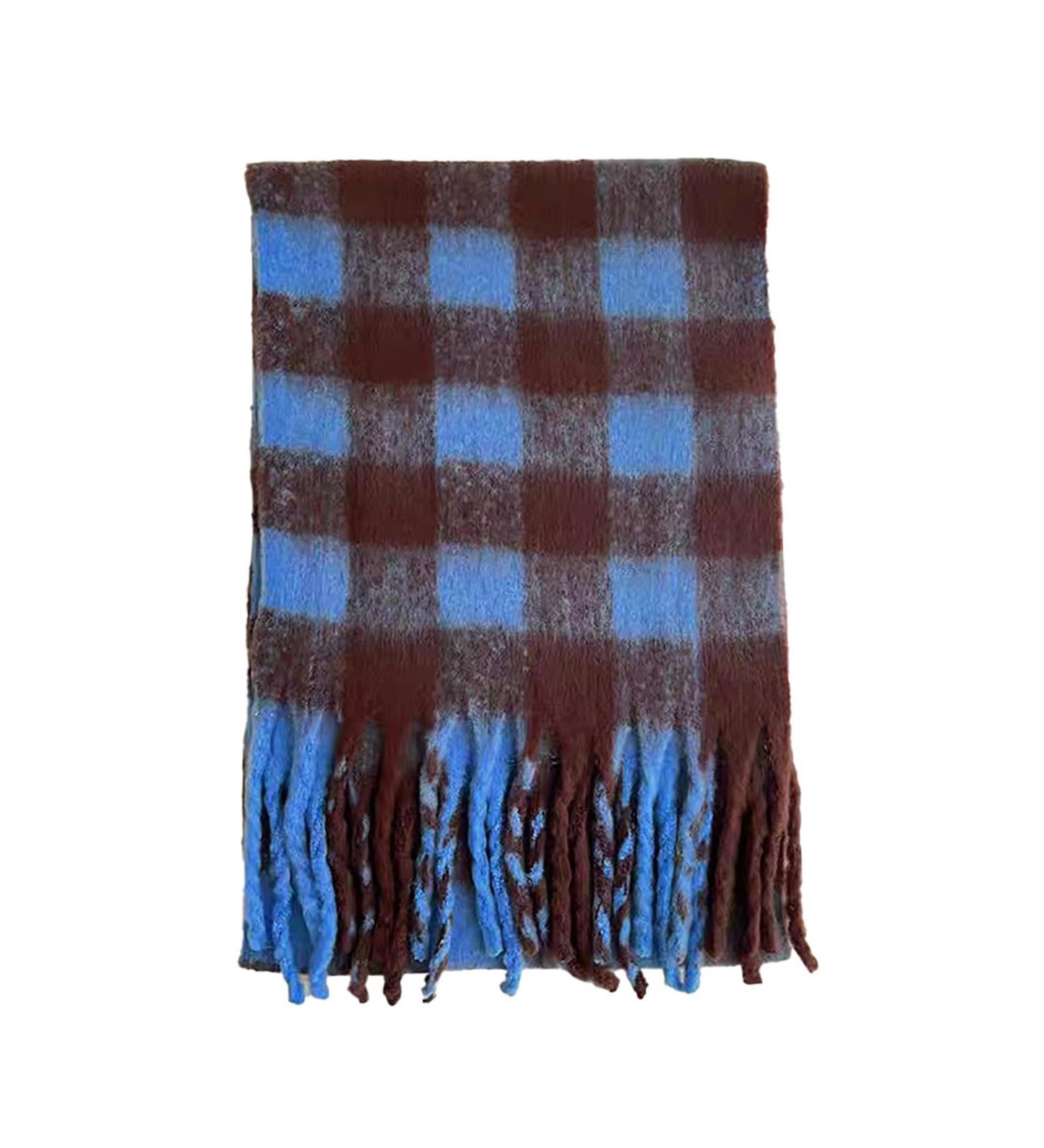 Buy Women's Cotton Winter Scarf - Stylish Poncho Cape with Button & Flowers - Blue Neck Warmer Triangle Scarf One Size - International Shipping Available - Buy Online on GoSupps.com