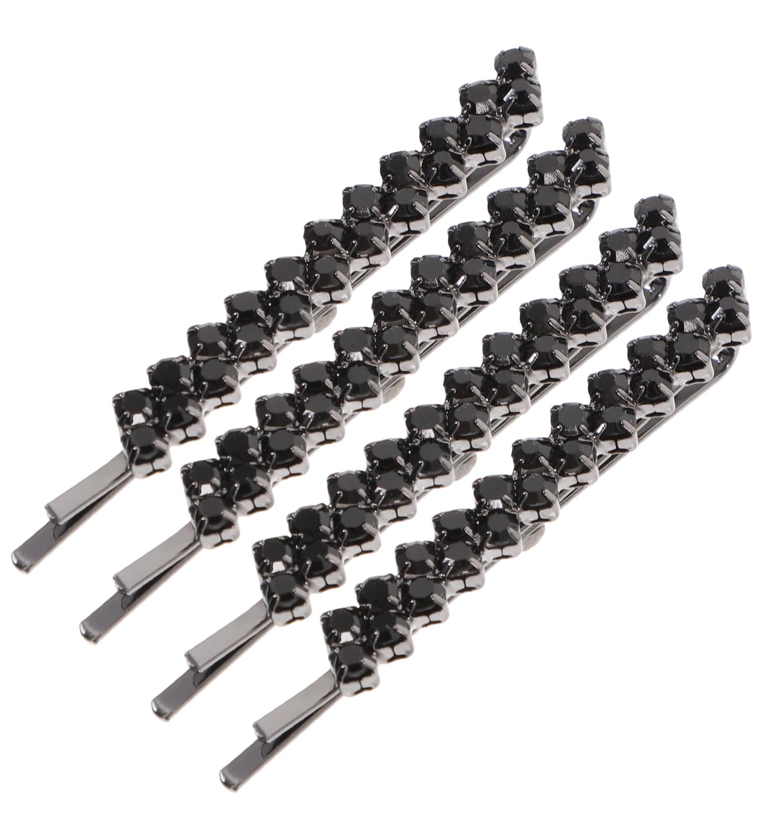 Uonlytech 2 Pairs Crystal Hair Pins Black Bobby Pins Rhinestone Hair Clips Beautiful Hair Barrette Pins Bobby Pin Hair Jewelry Accessories for Women - Buy Online on GoSupps.com