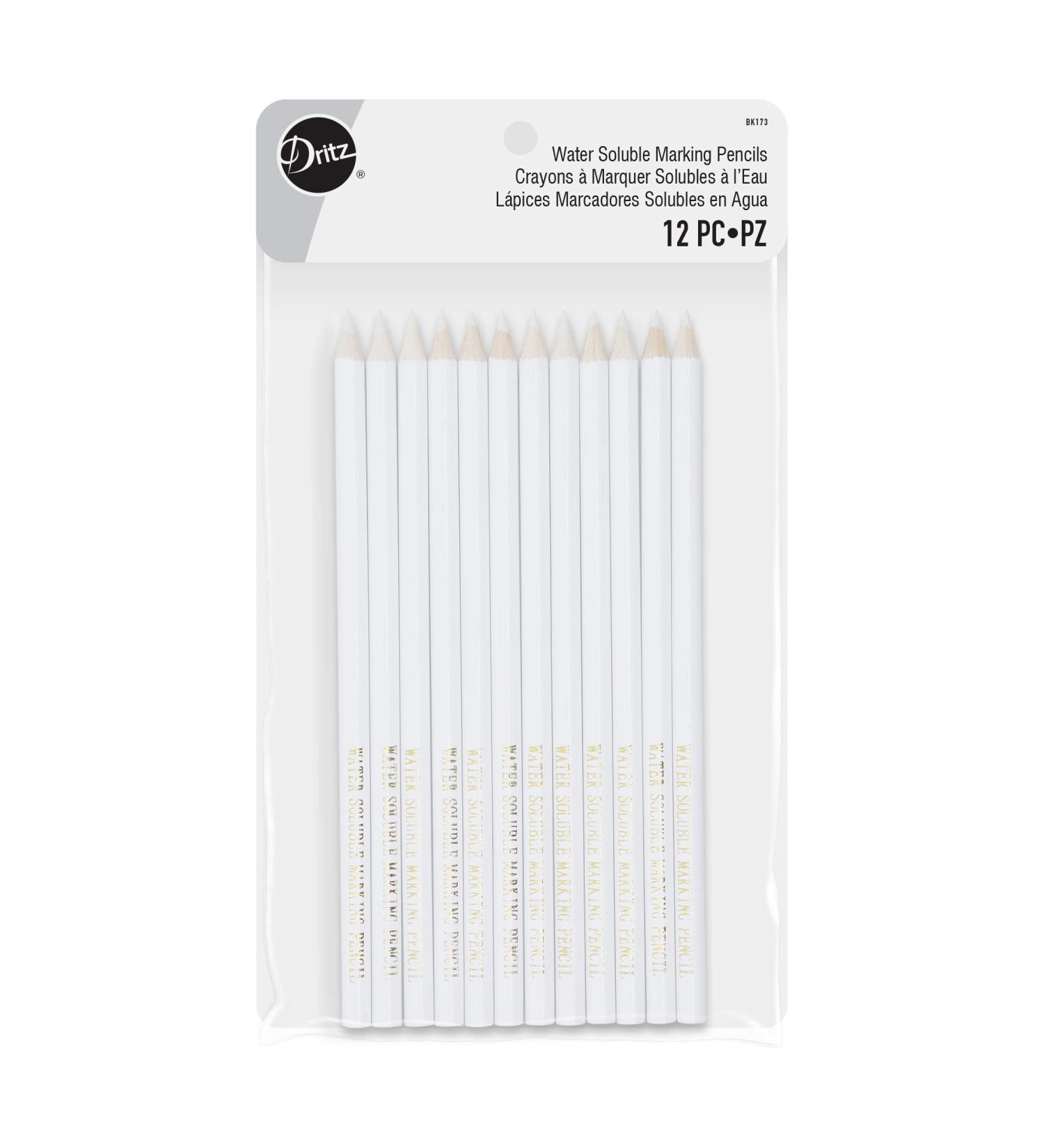 Dritz White Marking Pencils 12 Count - Pack of 1 | Fabric & Sewing Supplies - Buy Online on GoSupps.com