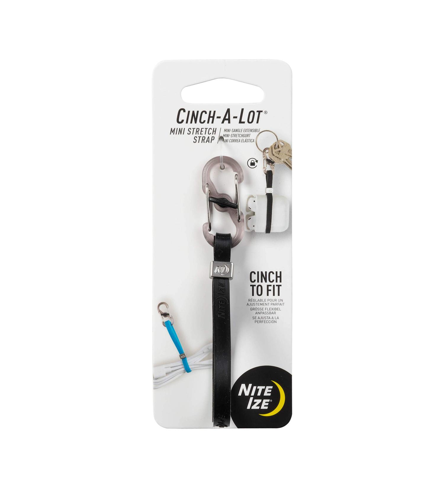 Nite Ize Cinch-A-Lot Mini Stretch Strap - Adjustable Holder for Earbuds, Hand Sanitizer, Lip Balm - Black - Buy Online on GoSupps.com