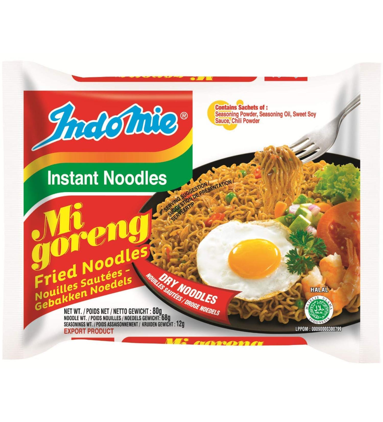 Indomie Mi Goreng Instant Noodles No Saturated Fat Pack of 10 800 Grams - Buy Online on GoSupps.com