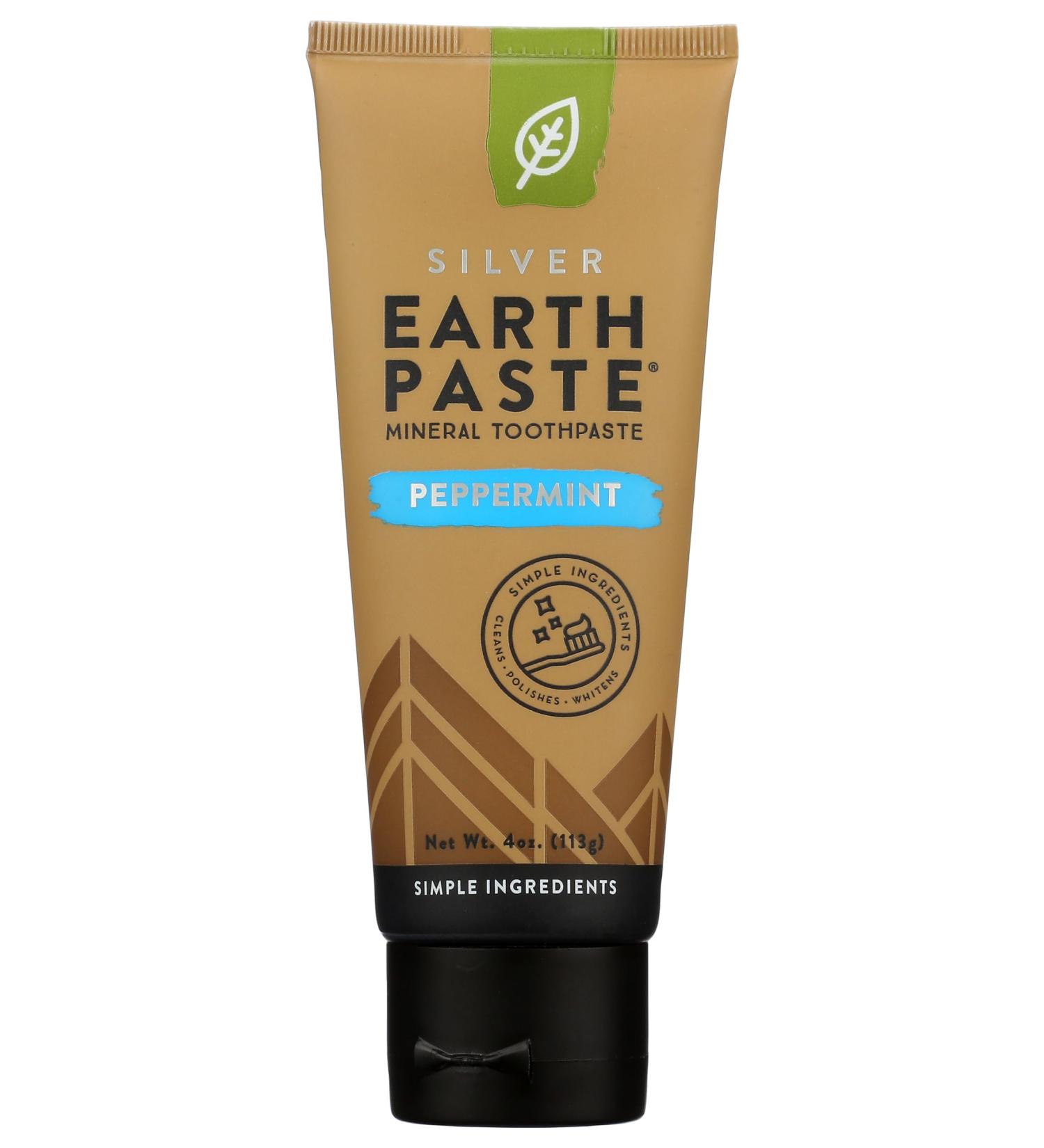 Redmond Earthpaste with Silver Natural Non-Fluoride Toothpaste Peppermint 4 Ounce (Pack of 1) - Buy Online on GoSupps.com