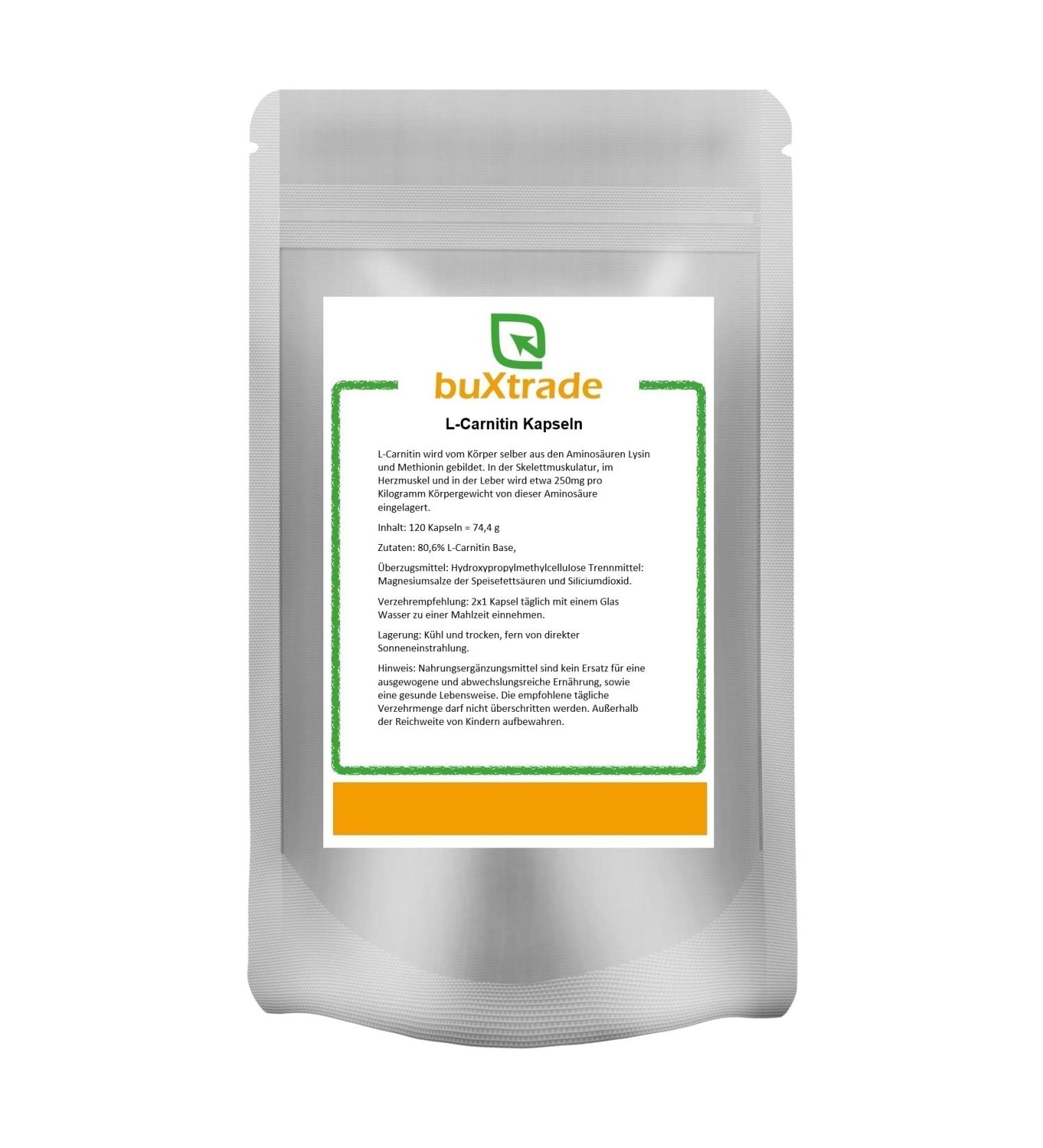L-Carnitine capsules | Dietary supplement | L-Carnitine base | Capsule | 120 | Buxtrade