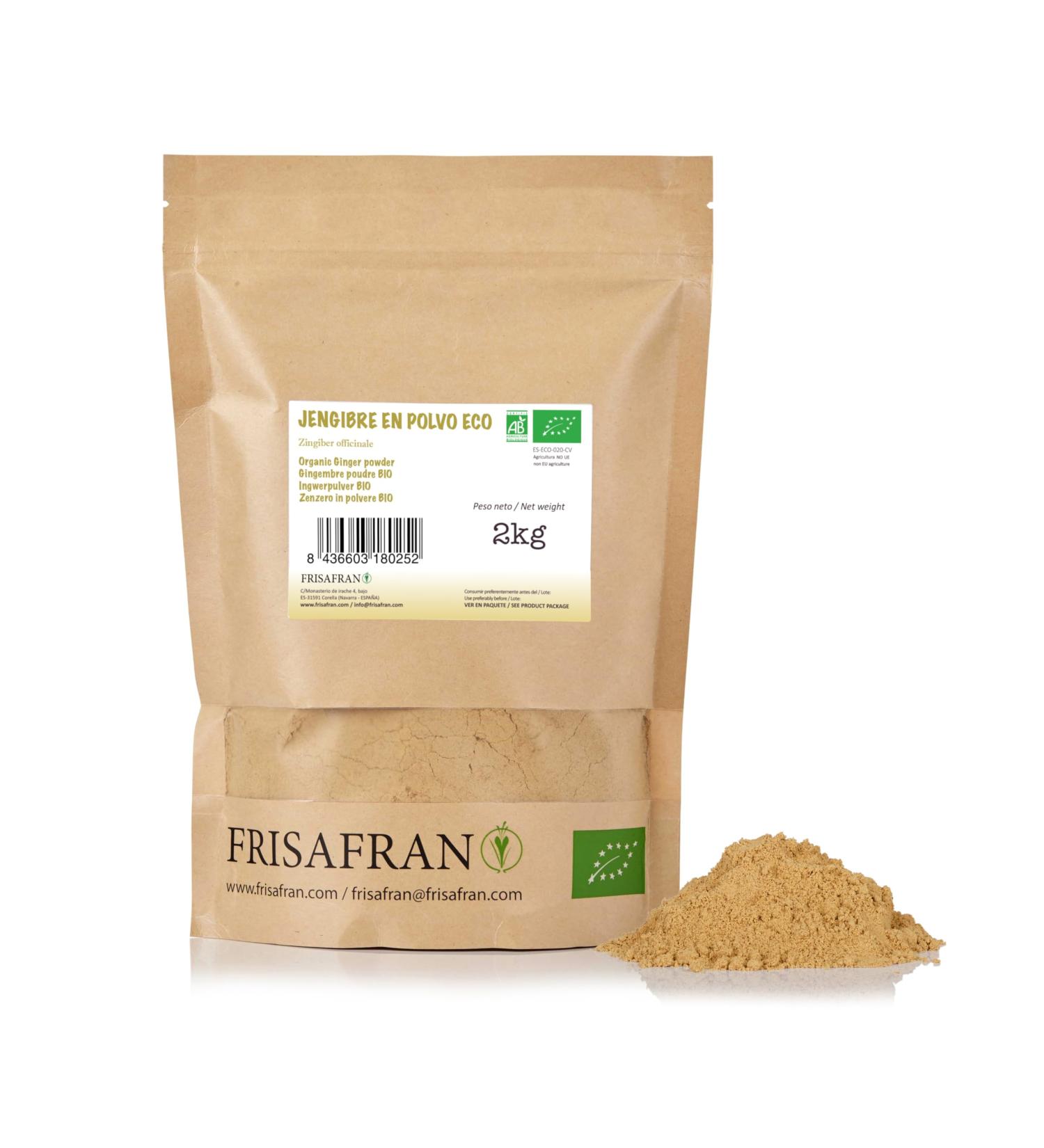Frisafran Organic Ground Ginger Powder 2kg | Premium Dried Ginger Spice | Buy Organic Ginger Online - Buy Online on GoSupps.com