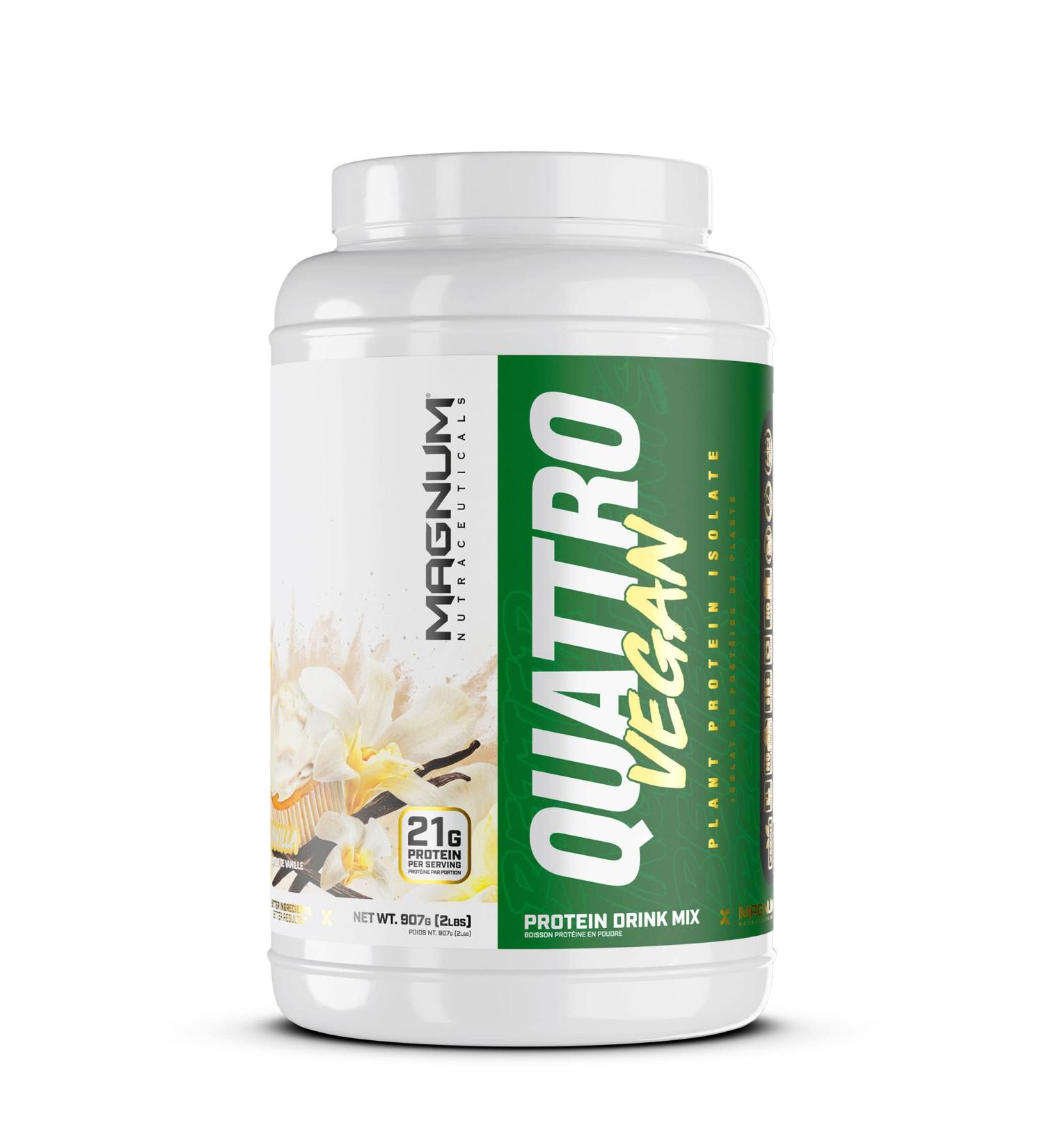 Magnum Vegan Quattro Plant-Based Protein Powder by Magnum- Vanilla Flavor 2lb - Buy Online on GoSupps.com