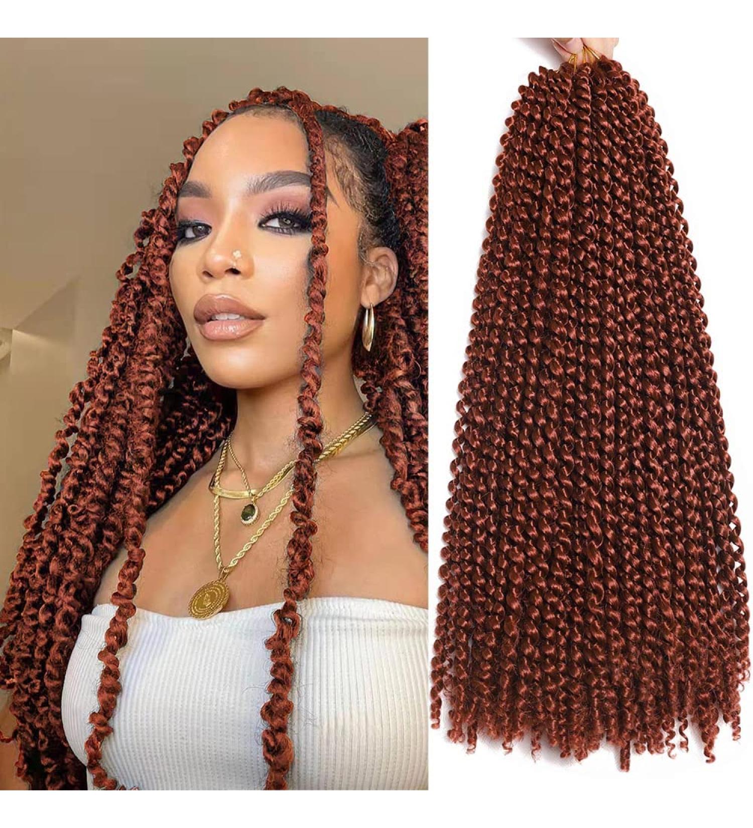 Passion Twist Hair 18 Inch Water Wave Crochet 6 Pcs Copper Red Synthetic Extensions - Buy Online on GoSupps.com