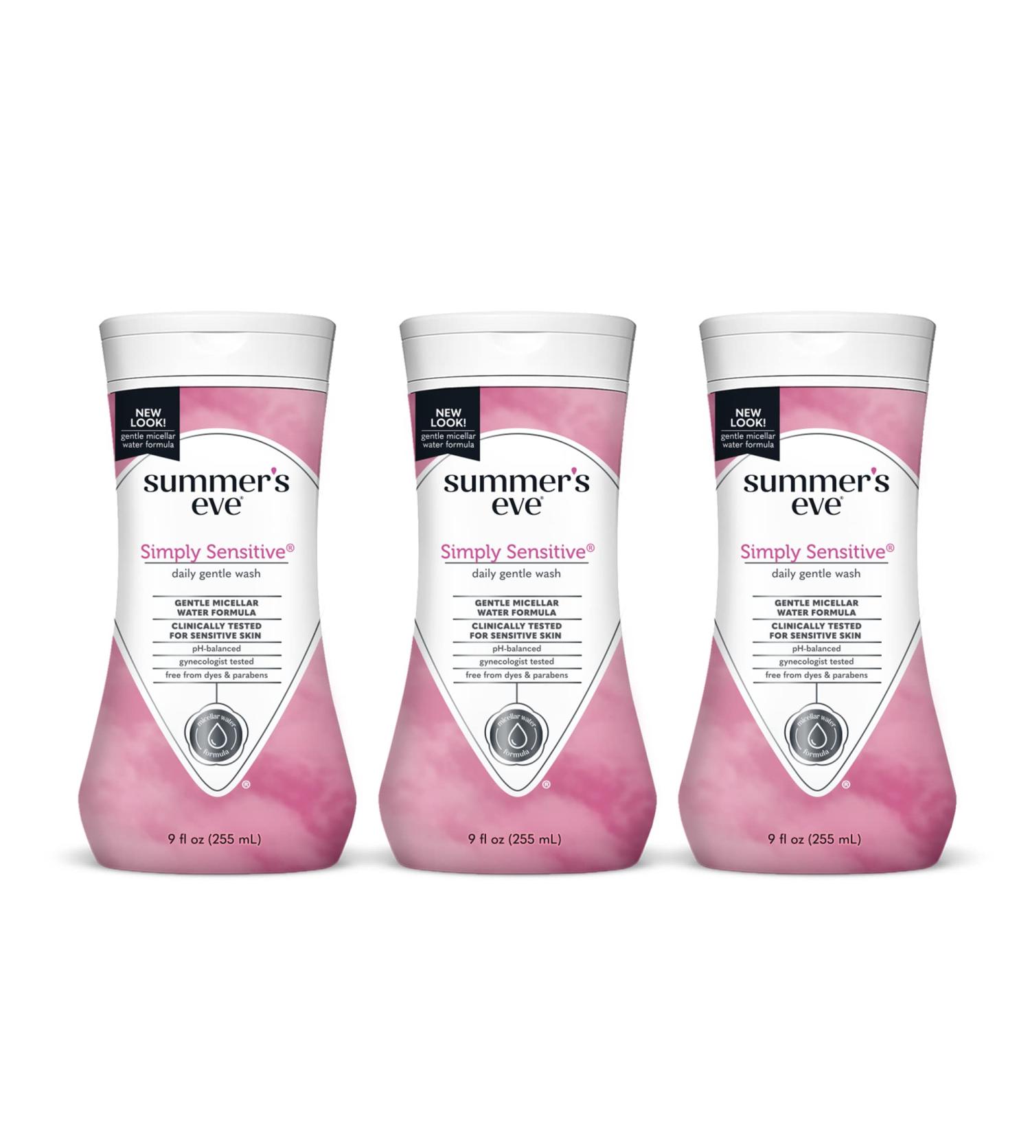 Summer's Eve Simply Sensitive Daily Feminine Wash 9 fl oz - pH Balanced (3 Pack) - Buy Online on GoSupps.com