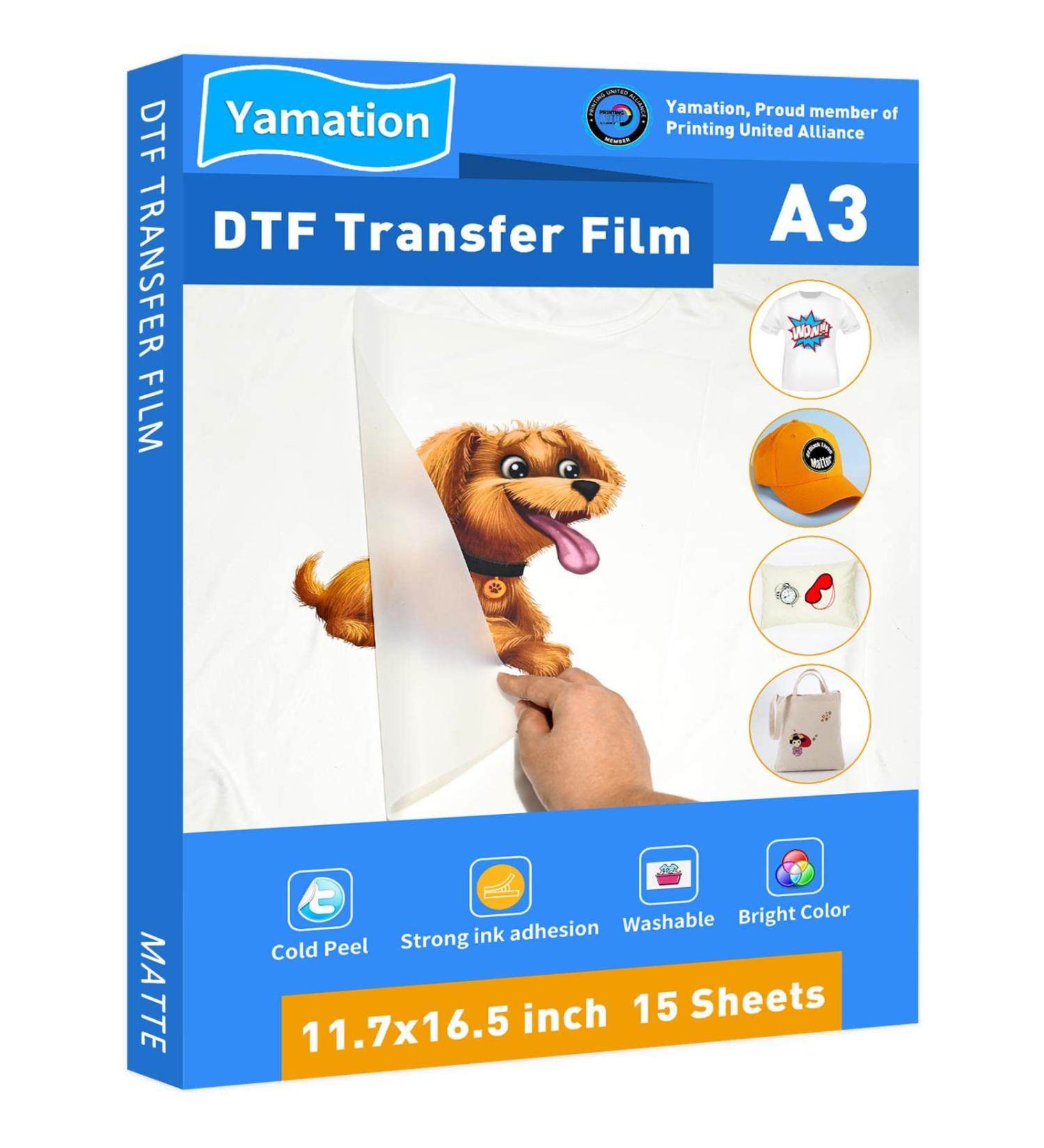 Yamation DTF Transfer Film A3 15 Sheets - Premium Double-Sided Matte PET Paper for T-Shirts - Buy Online on GoSupps.com