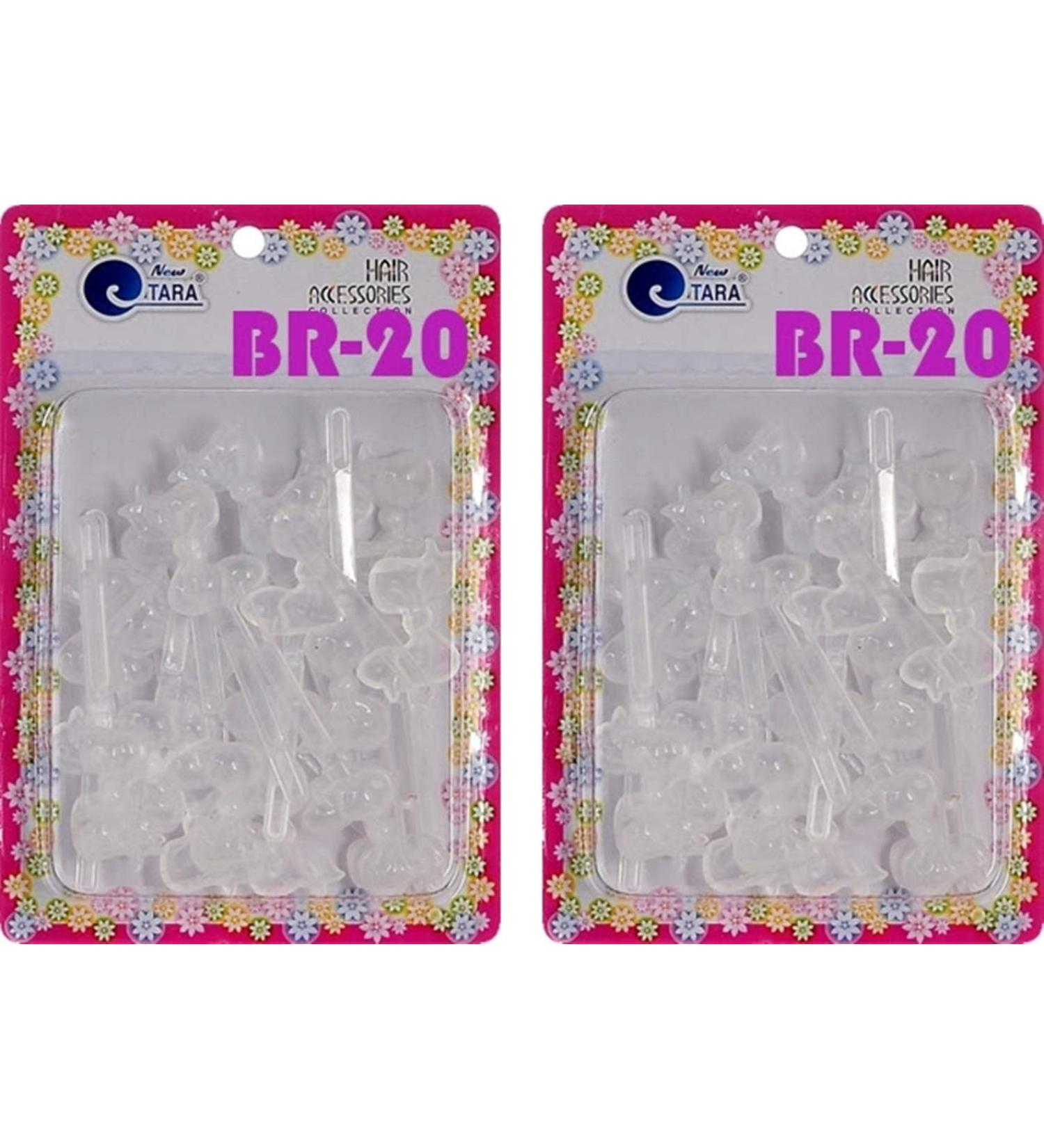 Tara Girls Self Hinge Plastic Bow Hair Barrettes Set of 2 (BR20) - Buy Online on GoSupps.com
