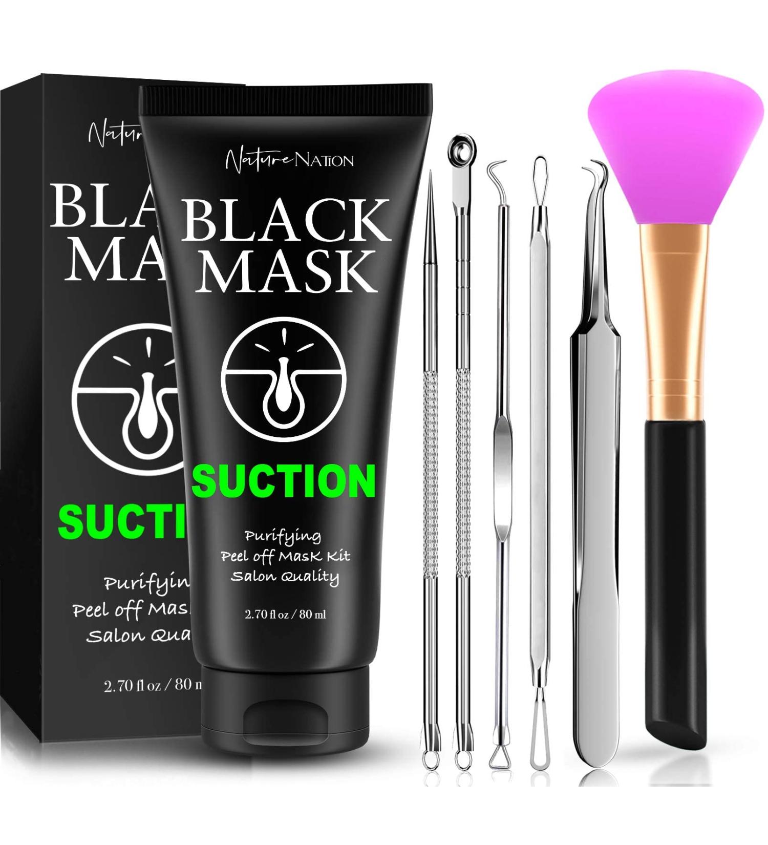Blackhead Remover Mask 3-in-1 Kit with Extractors and Silicone Brush - Deep Cleansing and Blackheads Removal - Buy Online on GoSupps.com