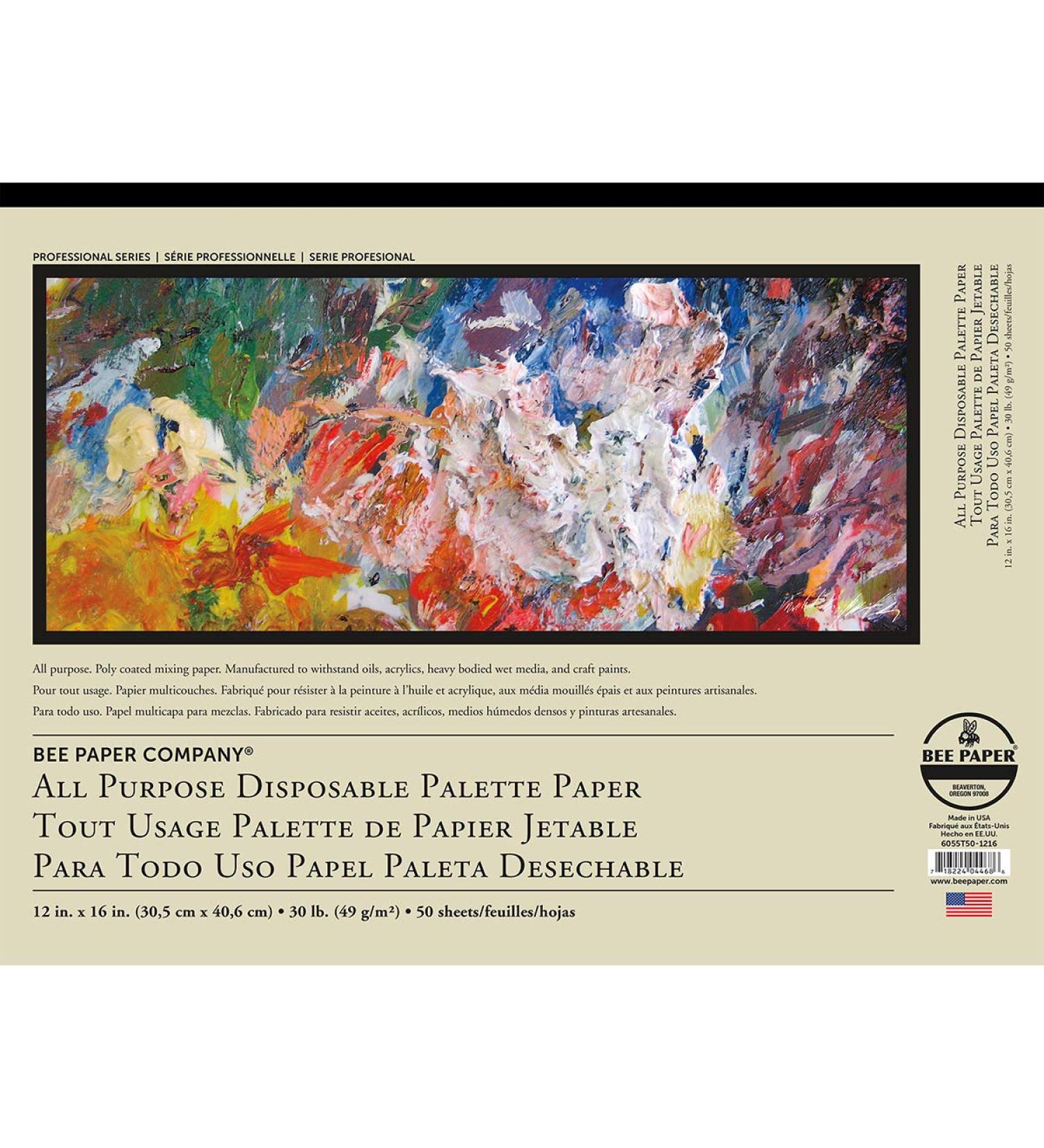 Bee Paper Company Bee Paper 4-in-1 Palette Pad  12 16-Inch  inch x inch  50 Sheet Tape Bound 12-inch x 16-inch  50 Sheet Tape Bound Pad