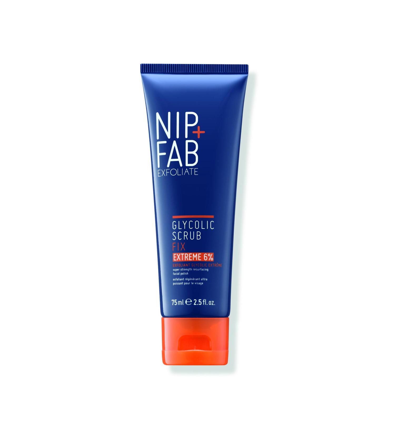 Nip + Fab Glycolic Acid Fix Face Scrub - AHABHA Exfoliating Cleanser with Salicylic Acid & Aloe Vera - 75ml - Buy Online on GoSupps.com