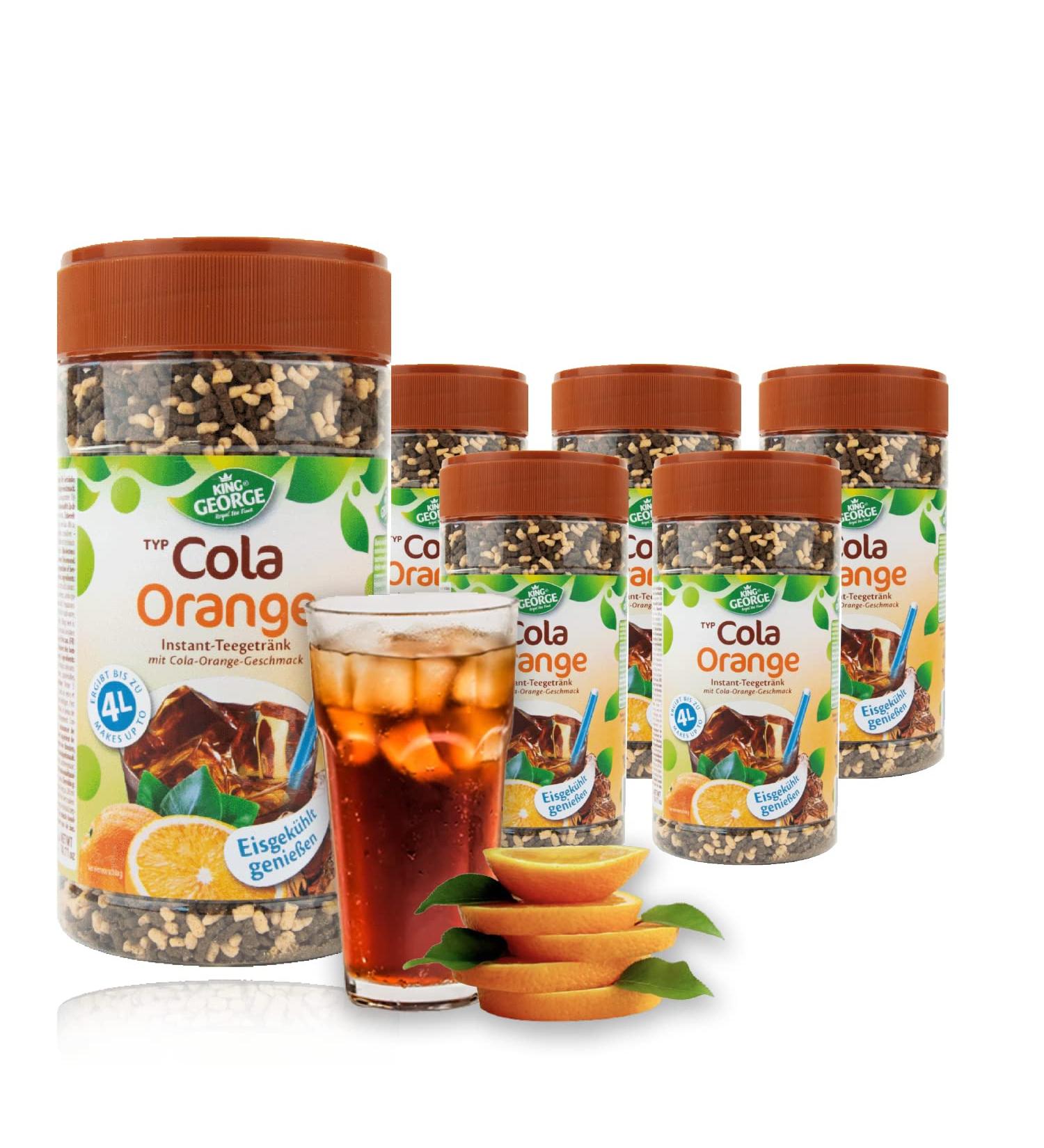 King George Royal Tea Time Cola-Orange Instant Drink | 6x400g | Hot & Cold Beverage | Refreshing Soft Drink for All Occasions - Buy Online on GoSupps.com