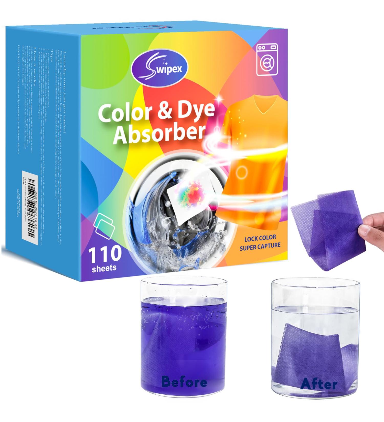 Color Dye Catchers for Laundry - 110 Count Fragrance-Free Dye Absorber Sheets | Prevent Color Runs | Home School Laundry Essentials - Buy Online on GoSupps.com