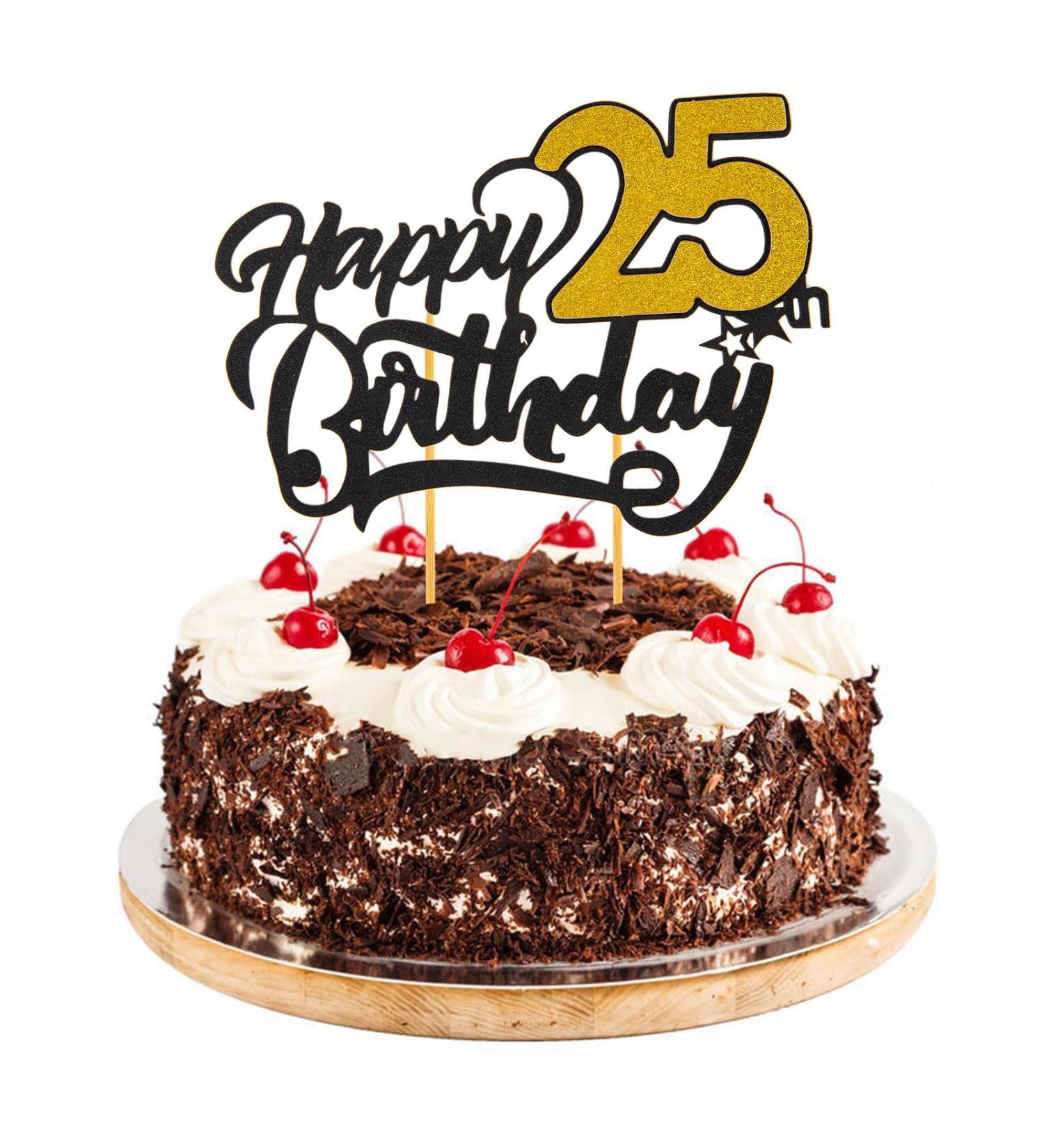 Happy 25th Birthday Cake Topper 25th Birthday Decorations for Her Happy Birthday Cake Topper Decoration 25th Birthday Cake Topper Birthday Cake Toppers 25th Birthday Theme Party Supplies - Buy Online on GoSupps.com