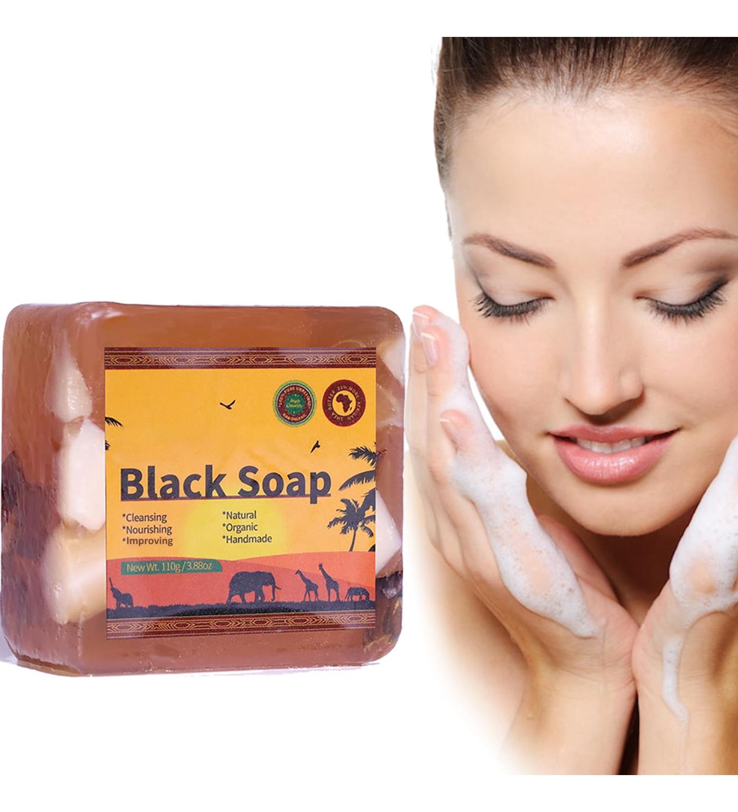 Black Soap - Skin Clean Soap Bar - Face Cleanser Black Soap - Oil Cleansing Washing Moisture Hydrate - Organic Improve Tone Dullness Reduce Dryness Refresh - Enhance Elasticity Shrink Pore Antioxidant - Buy Online on GoSupps.com