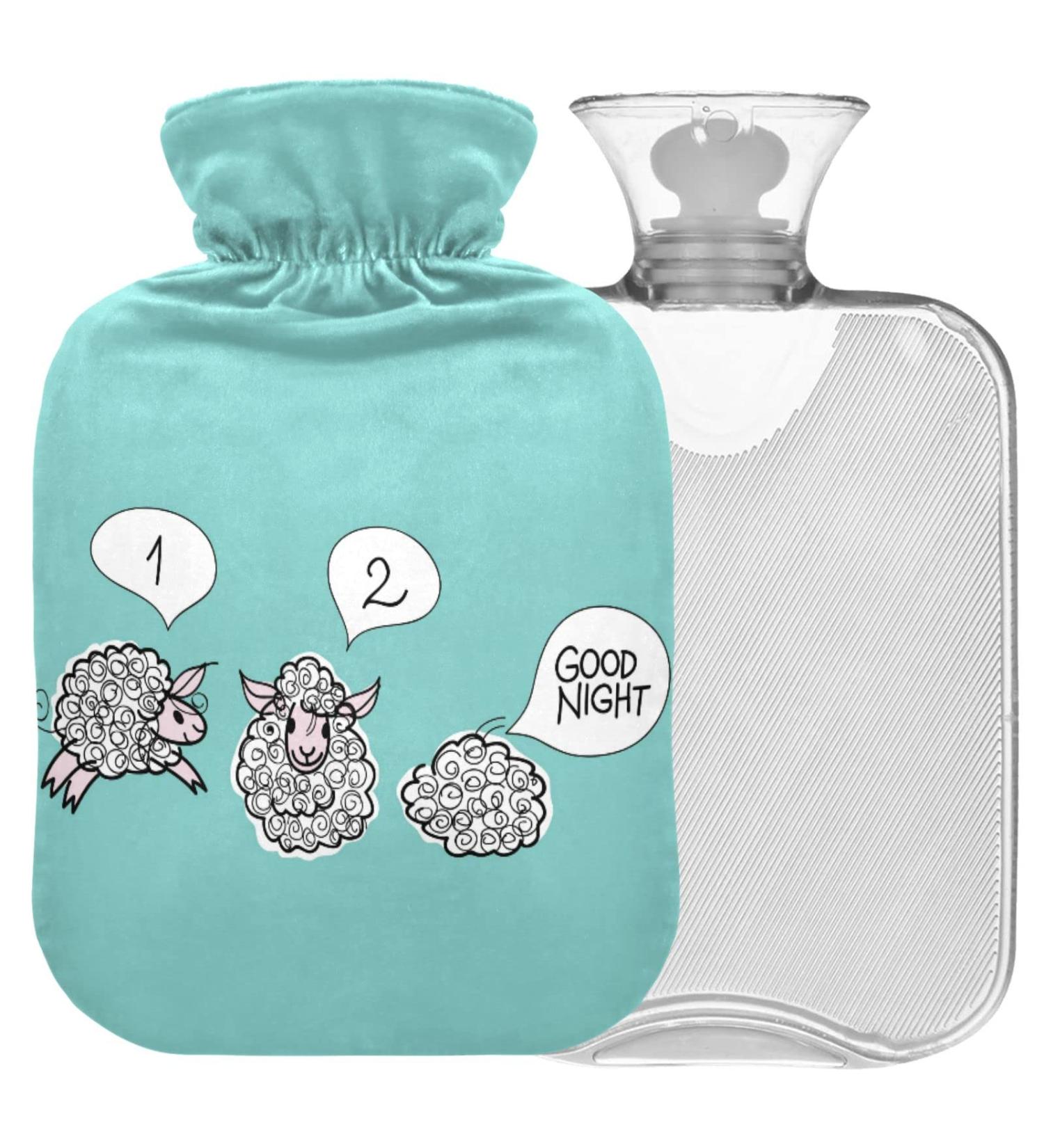 Shop Naanle Funny Sheep 2L Hot Water Bottle with Cover | Pain Relief & Heat Therapy | Bed Warmer & Hand/Foot Heating - Buy Online on GoSupps.com