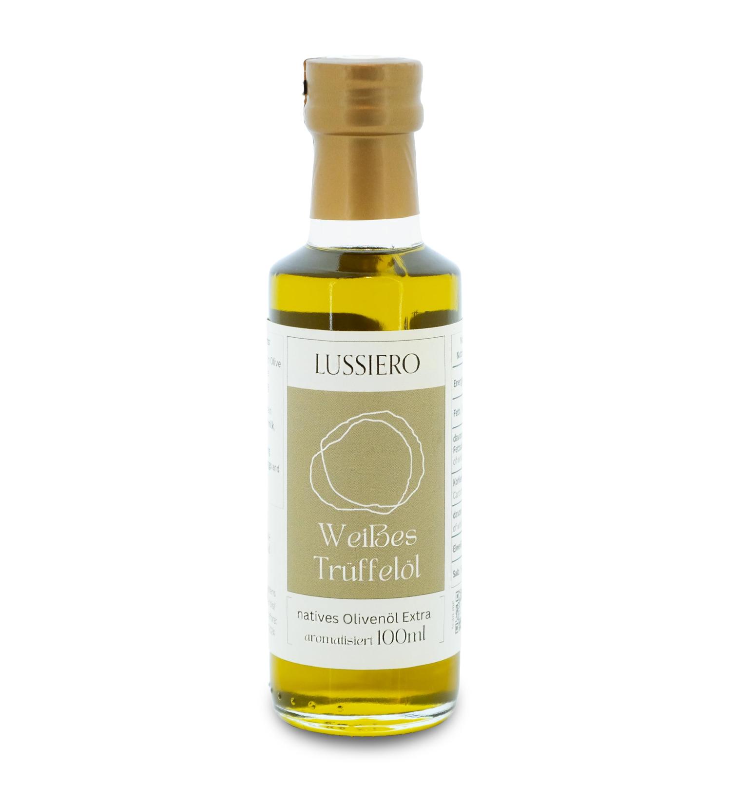 Lussiero White Truffle Oil - Extra Virgin Olive Oil with White Truffle Notes - 100ml (1 Pack) - Gourmet Cooking Essential - Buy Online on GoSupps.com