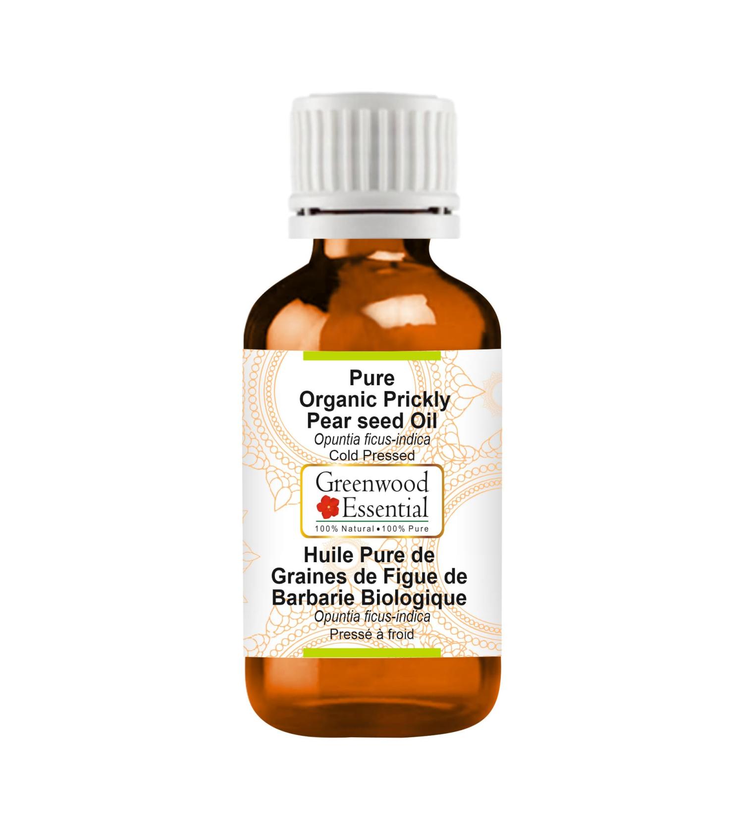 Greenwood Essential Natural Pear Seed Oil (Opuntia Ficus-Indica) - 100ml Cold-Pressed Therapeutic Quality | Pure & Organic - Buy Online on GoSupps.com