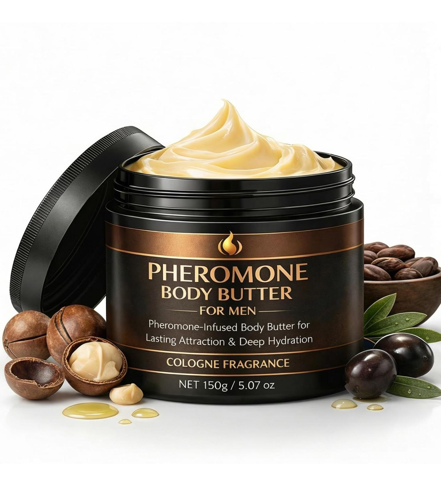 MULLEIN DIFFUSER Pheromone Body Butter for Men Deep Moisturizing Body Cream with Shea Butter & Vitamin E Non-Greasy Long-Lasting Scent Daily Skin Care for Men (1) - Buy Online on GoSupps.com