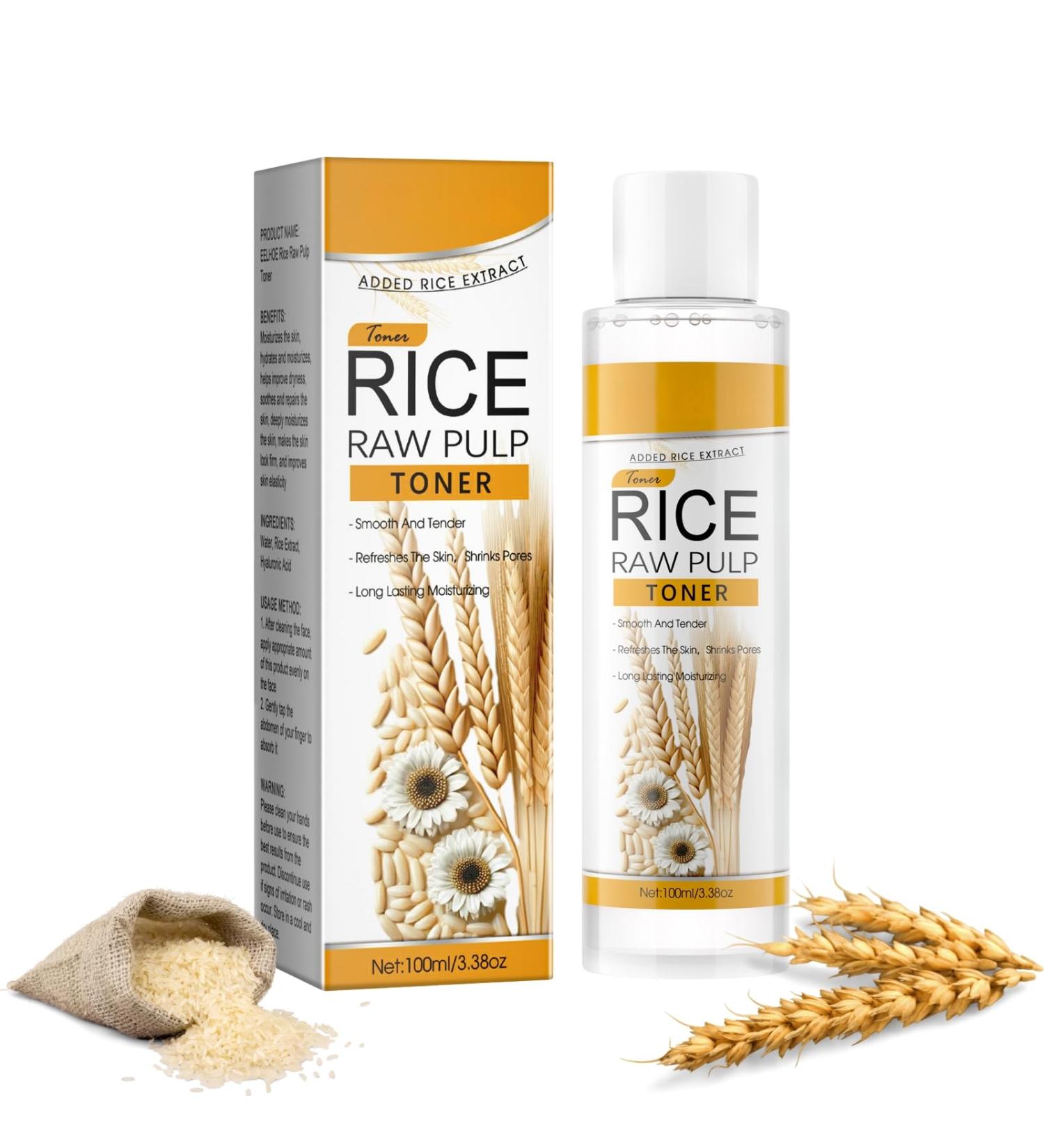 Rice Toner 100ml - Rice Water for Face Hyaluronic Acid Smoothening Firming Moisturizing Rice Water Toner - Hydrates and Shrinks Pores Ideal for All Skin Types Long-Lasting Moisturization - Buy Online on GoSupps.com