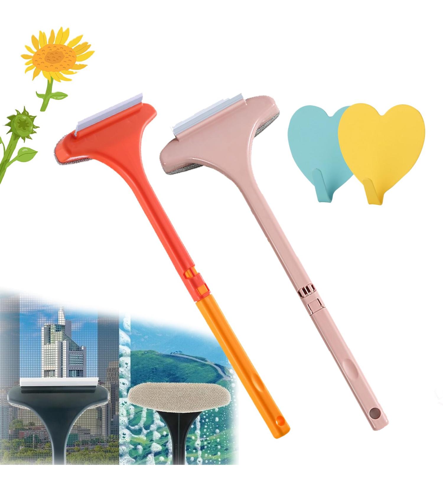 2 in 1 Mesh Cleaner Brush Realisticm Cleaning Brush 2 in 1 Multifunctional Screen Brush Glass and Screen Window Brush Window Screen Cleaning Brush Window Cleaner Tool (pink+orange) - Buy Online on GoSupps.com