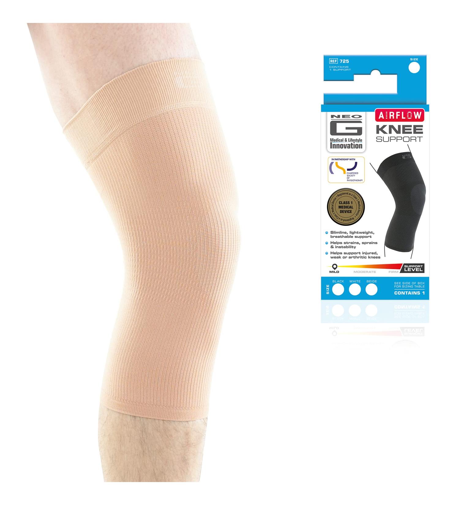 Neo-G Small Knee Support Compression Sleeve - Ideal for Running, Sports & Daily Wear - Breathable Multi Zone Design for Sprains, Strains, Joint Pain & Weak Muscles - Size S (30-34cm) - Beige - Buy Online on GoSupps.com