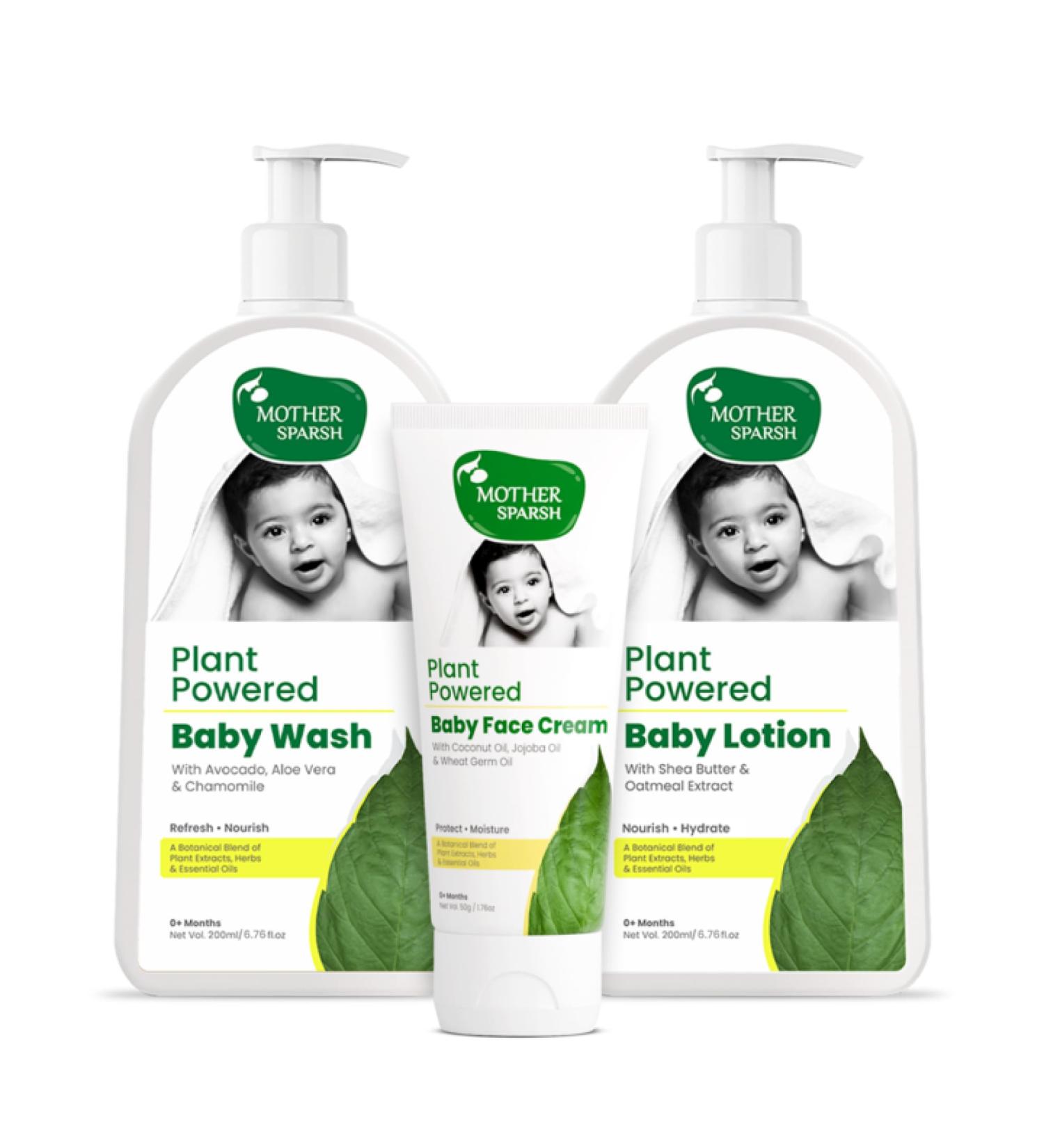 Buy Plant Powered Baby Face Cream Lotion & Wash - Natural & Eco-Friendly (50g & 200ml - Buy Online on GoSupps.com