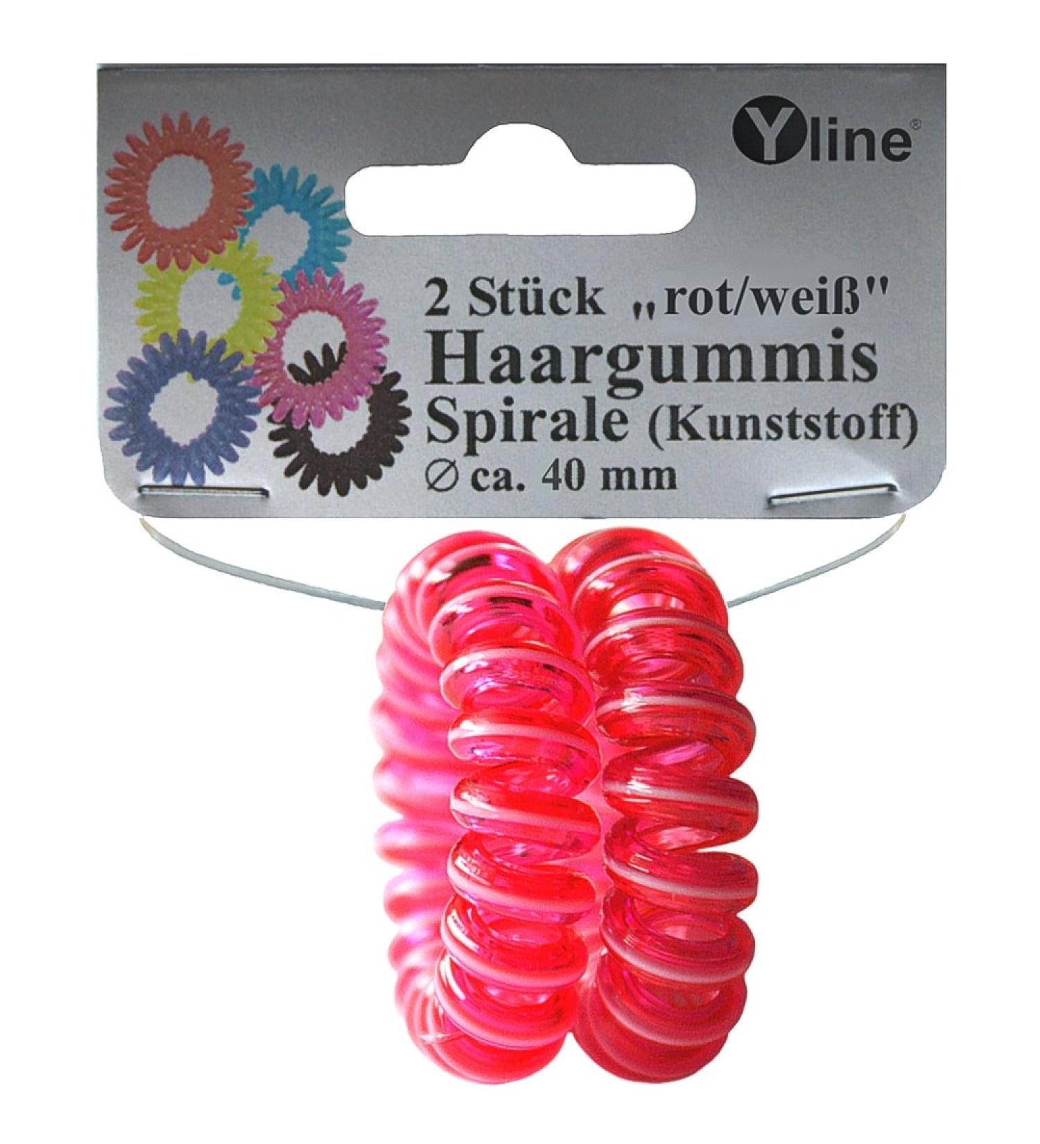 2 Hair tie red/white (trans.) Plastic hair accessories braid rubber hair tie spiral hair spiral braid spiral telephone cable 2784-02
