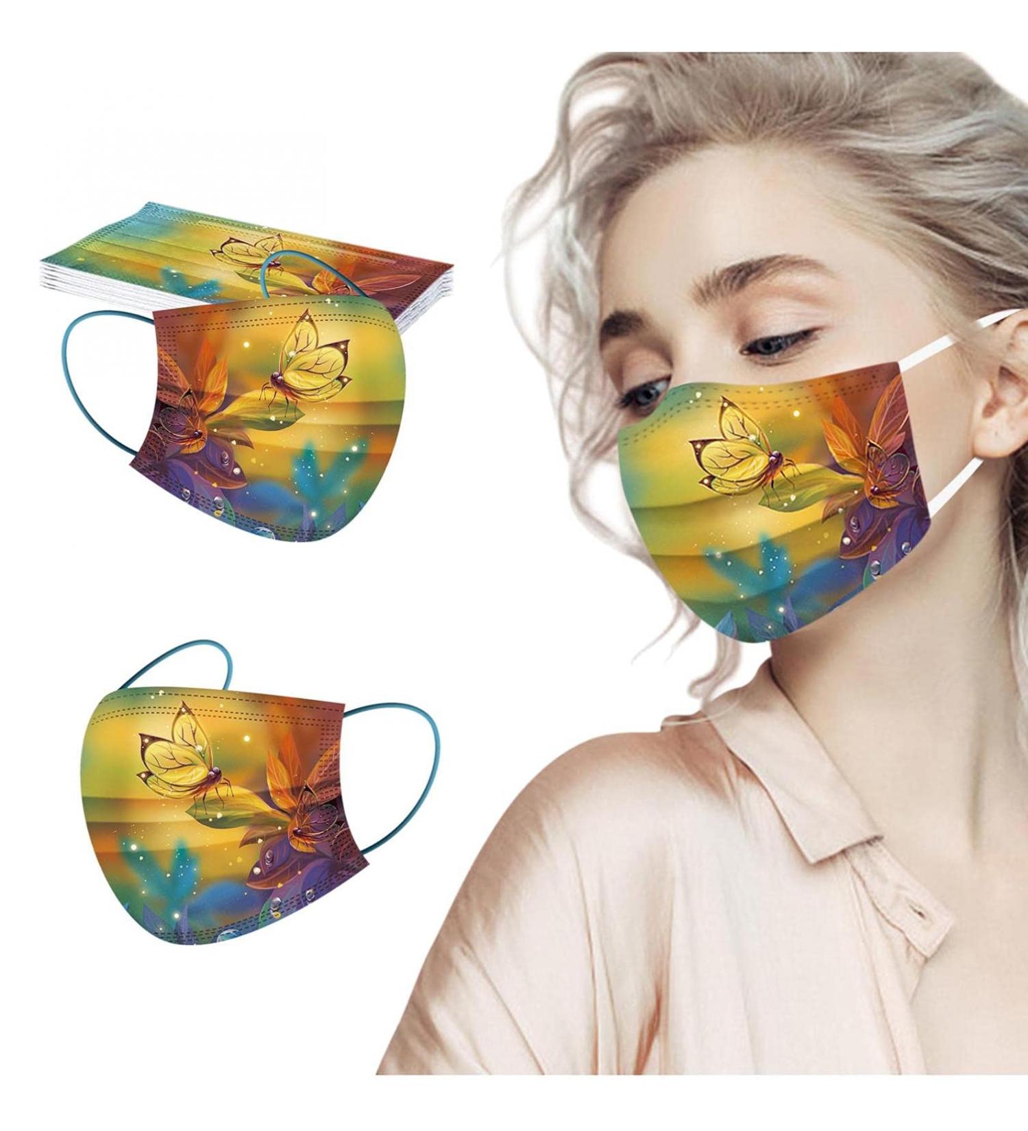 3 Ply Disposable_Face_Mask with Halloween Cute Pattern Design Comfortable Covers Suitable For Adults Outdoor Use Protection - Buy Online on GoSupps.com