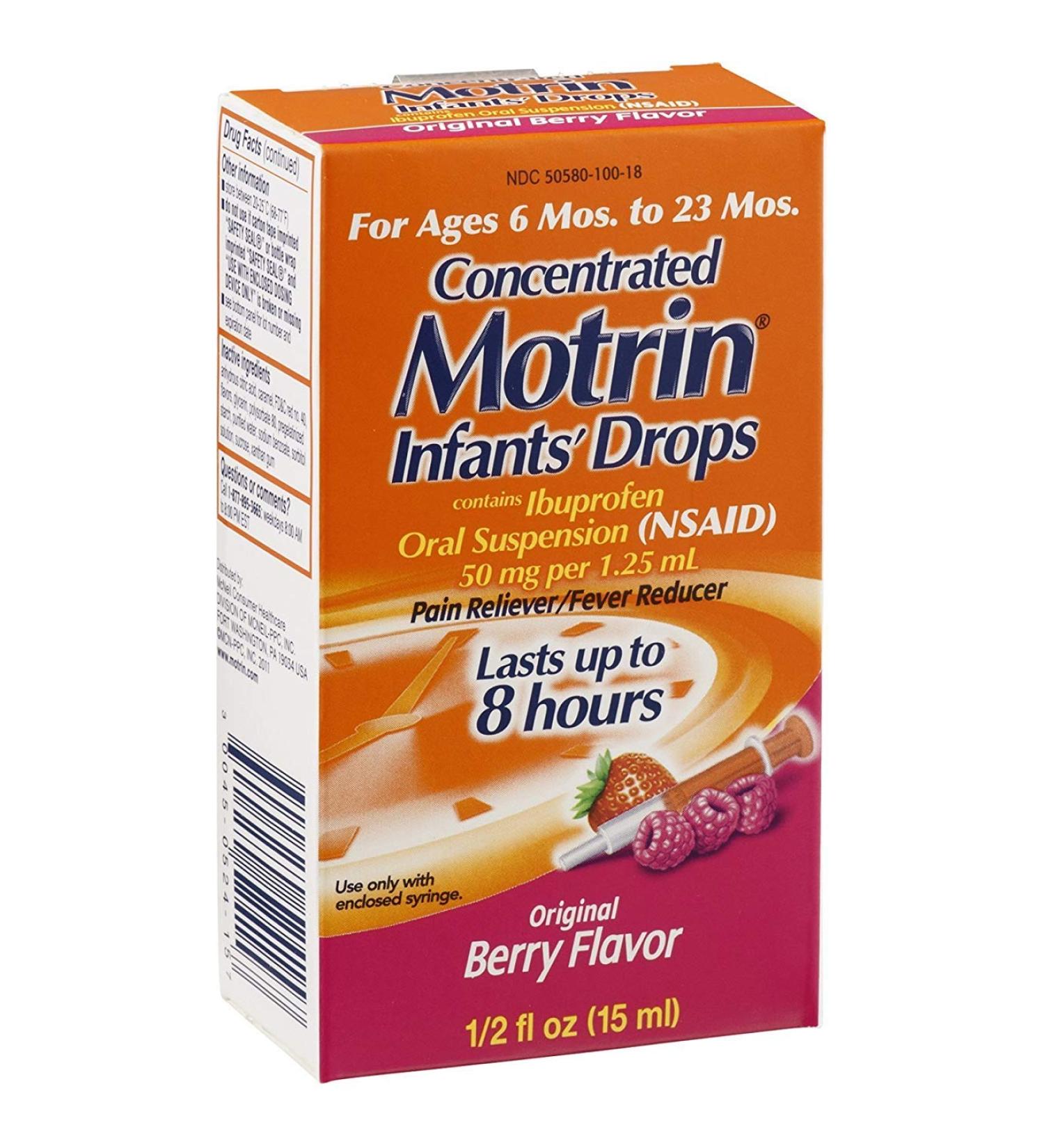 Motrin Infant Drops Berry Size .5 Oz Motrin Chld Drops .5 Oz