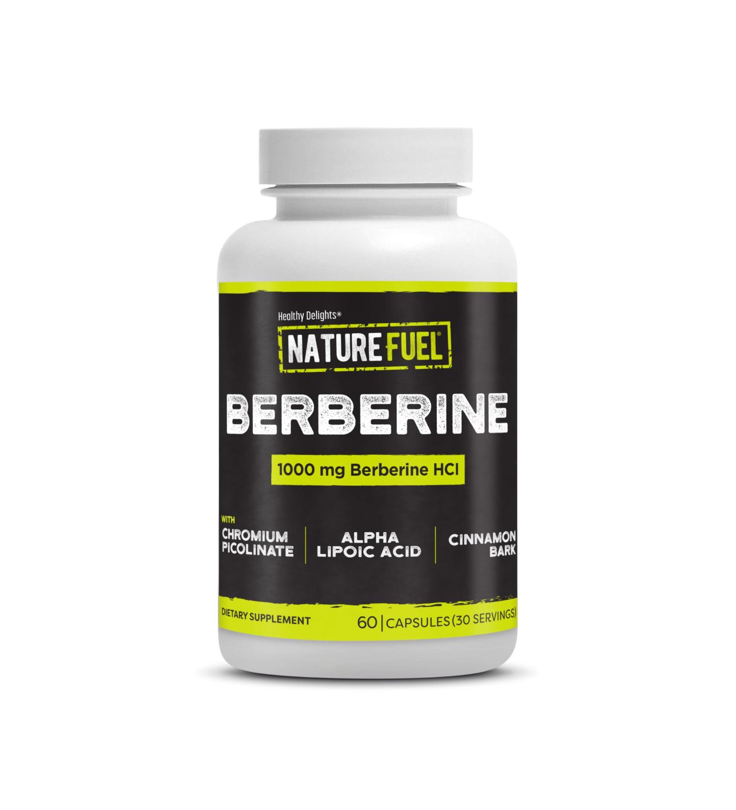 Healthy Delights Nature Fuel Berberine Capsules Berberine Supplement with Berberine HCl Chromium Picolinate Alpha Lipoic Acid and Cinnamon Bark 60 Count 30 Servings 60 Count (Pack of 1) - Buy Online on GoSupps.com