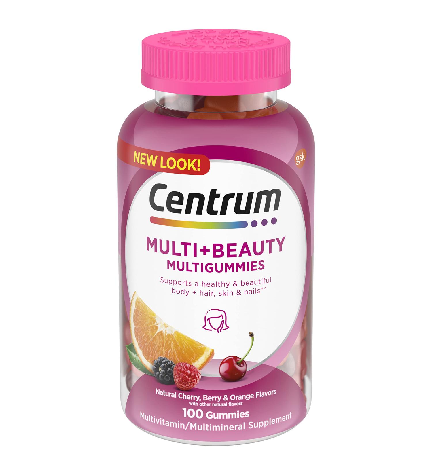 Centrum Multigummies  Beauty Gummy Multivitamin for Women - Fruit - 100 Gummies