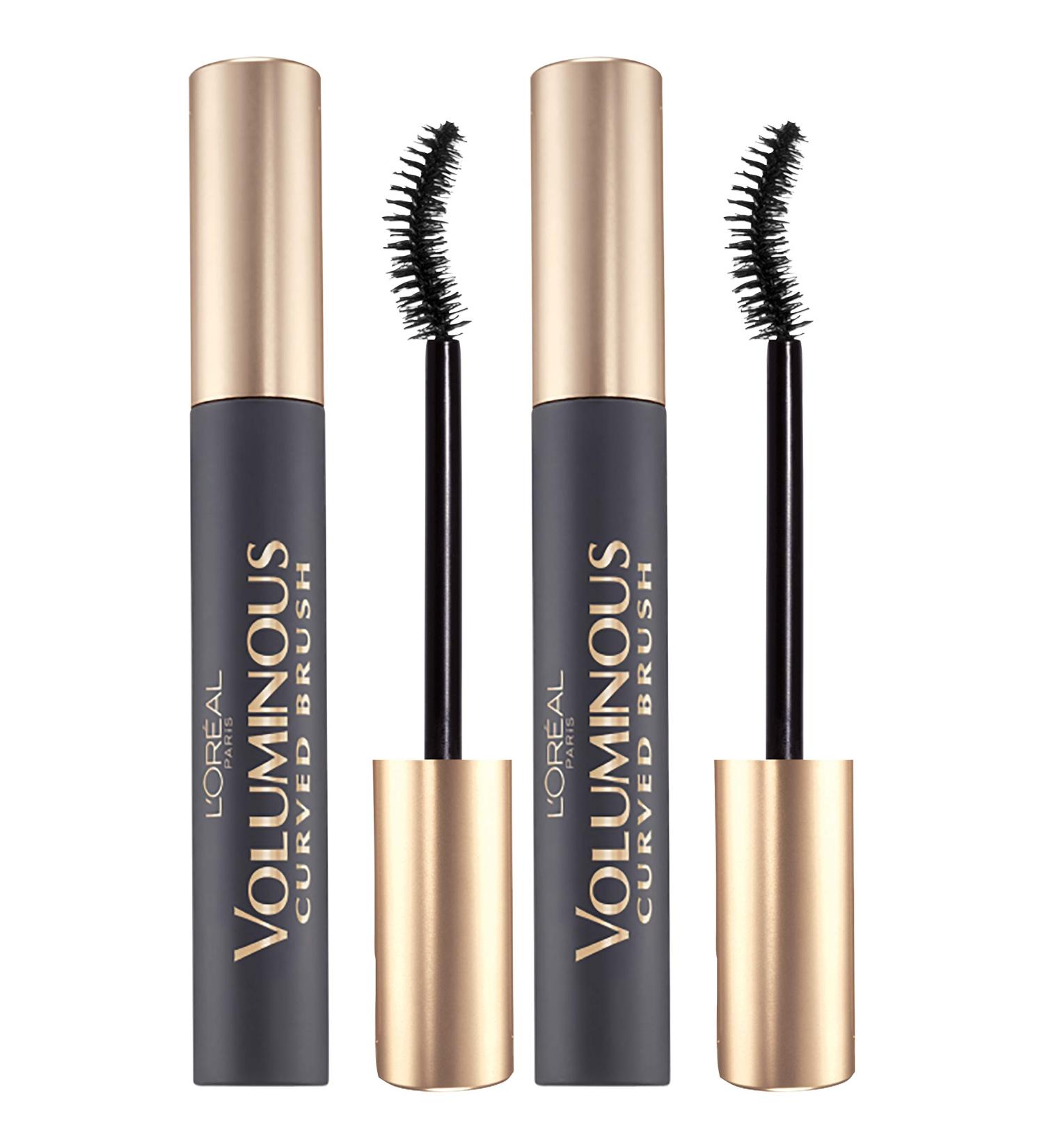 L'Oreal Paris Voluminous Original Volume Building Mascara with Curved Brush, Black - 2 Count (Pack of 1) - Buy Online on GoSupps.com