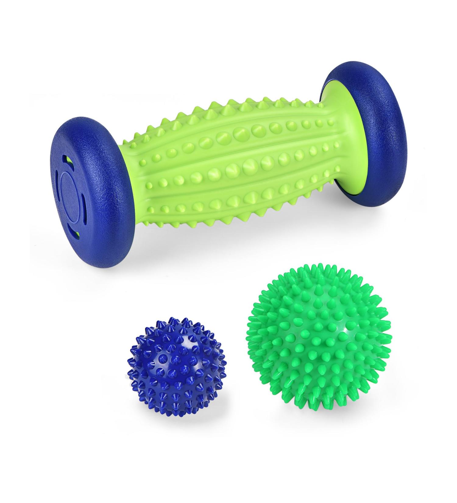 BOENFU Foot Massage Roller Set for Plantar Fasciitis Relief | Hedgehog Ball & Heel Spur Massage Tool - 3 in 1 - Buy Online on GoSupps.com
