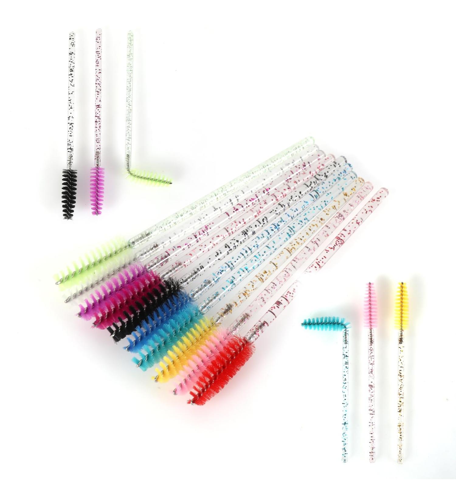 Eyelash Brush Pack of 200 Multicolor - Bendable Lightweight Disposable Mascara Wands - 10cm Long Eyelash Spoolies for Lash Extensions Eyebrows Contouring and Makeup - Multicolor - Buy Online on GoSupps.com