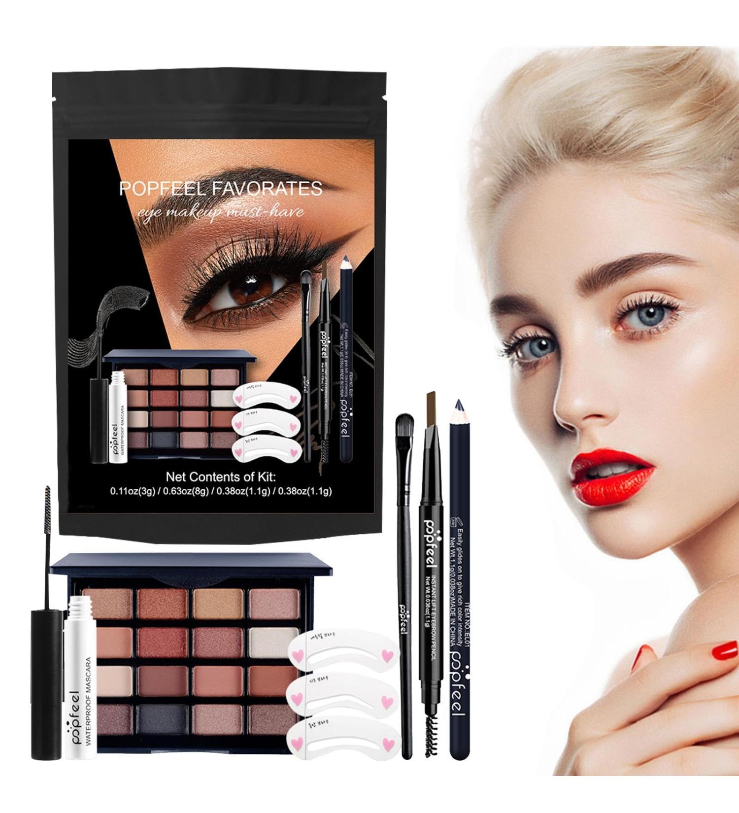Eyeshadow Kit Portable Makeup Kit with Eyeshadow Eye Liner & Mascara | Long Lasting Waterproof Eyeshadow Palette for Women/Set - Buy Online on GoSupps.com