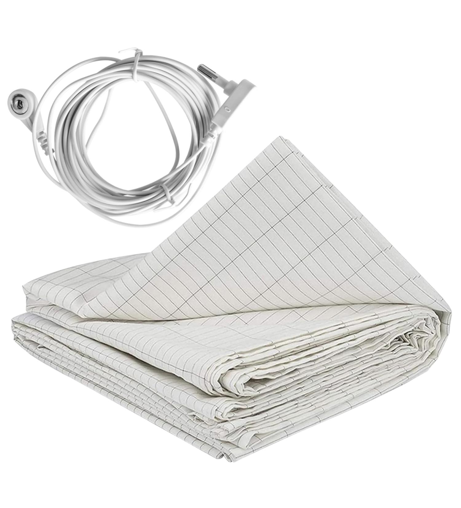 Grounding Mat For Bed Silver Conductive Earthing Mat with 180inch Grounding Wire Grounding Sheet Foldable Earthing Sheets Breathable Grounding Bed Sheet For Better Sleep 28 * 52inch - Buy Online on GoSupps.com