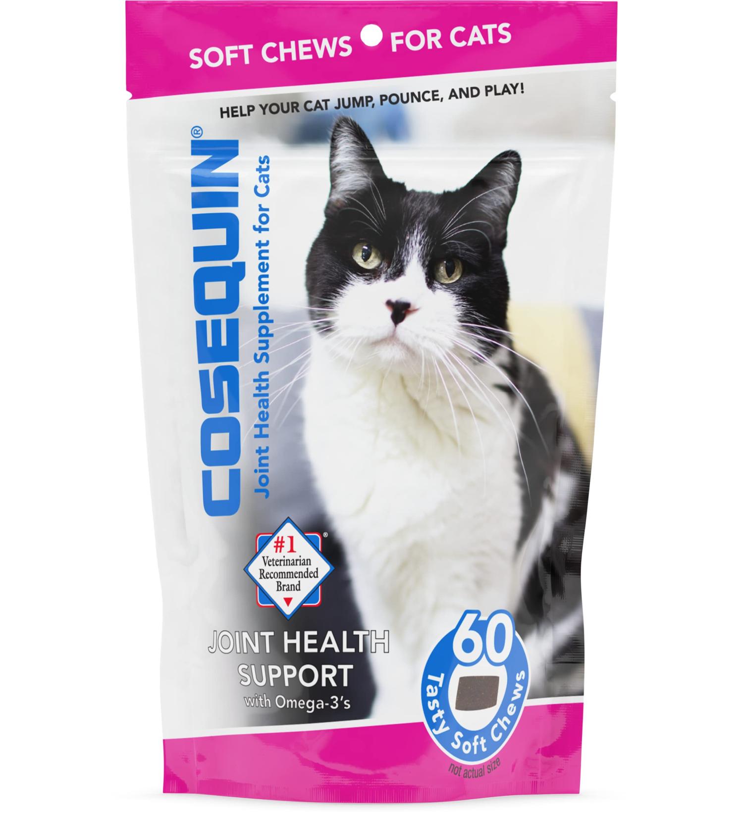 Nutramax Cosequin Joint Health Supplement for Cats - Glucosamine, Chondroitin, Omega-3 - 60 Soft Chews - Buy Online on GoSupps.com
