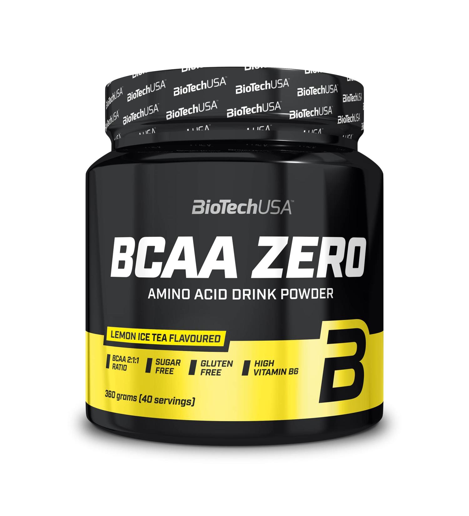 Biotechusa BCAA Zero | Vegan Amino Acid Powder | 6g Sugar-Free BCAA | Lactose & Gluten-Free | 360g Lemon Egg Tea Flavor - Buy Online on GoSupps.com