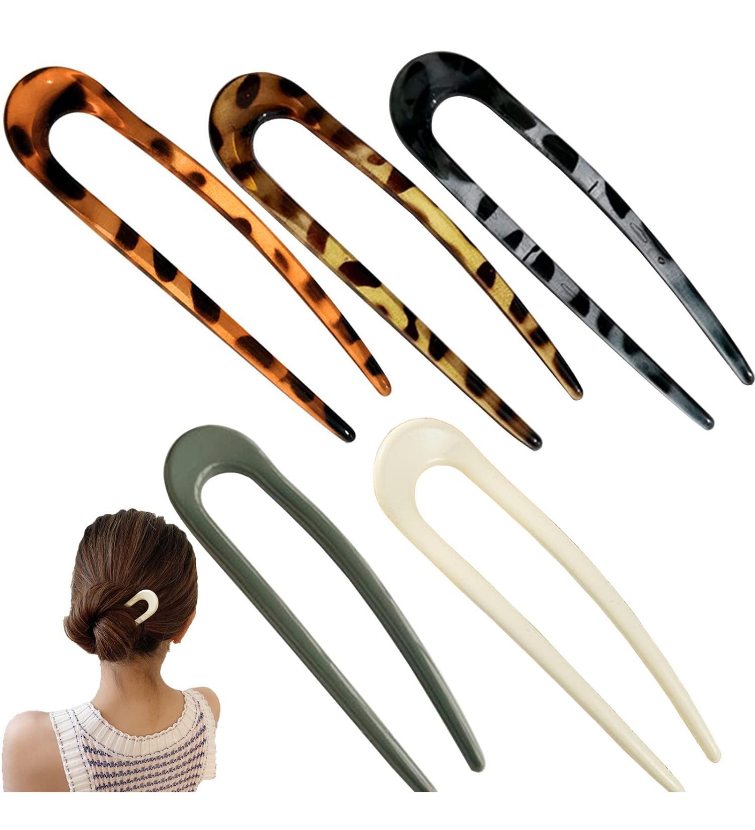 5PCS U Shape Hair Pins | French & Plastic Hair Pins for Women | Stylish & Durable Hair Accessories for International Shipping - Buy Online on GoSupps.com