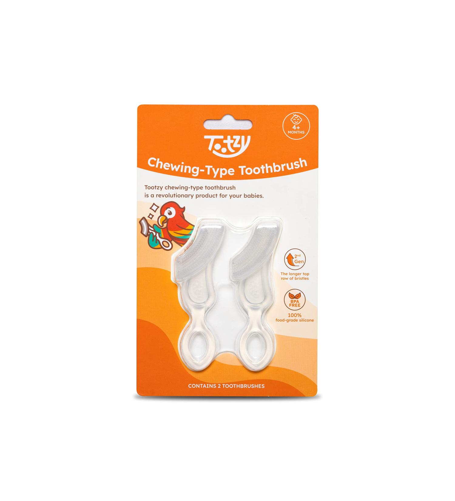 Tootzy Chewing-Type Toothbrush Set of 2 - Gentle Silicone Teether for Baby Teething and Oral Care | BPA-Free - Buy Online on GoSupps.com