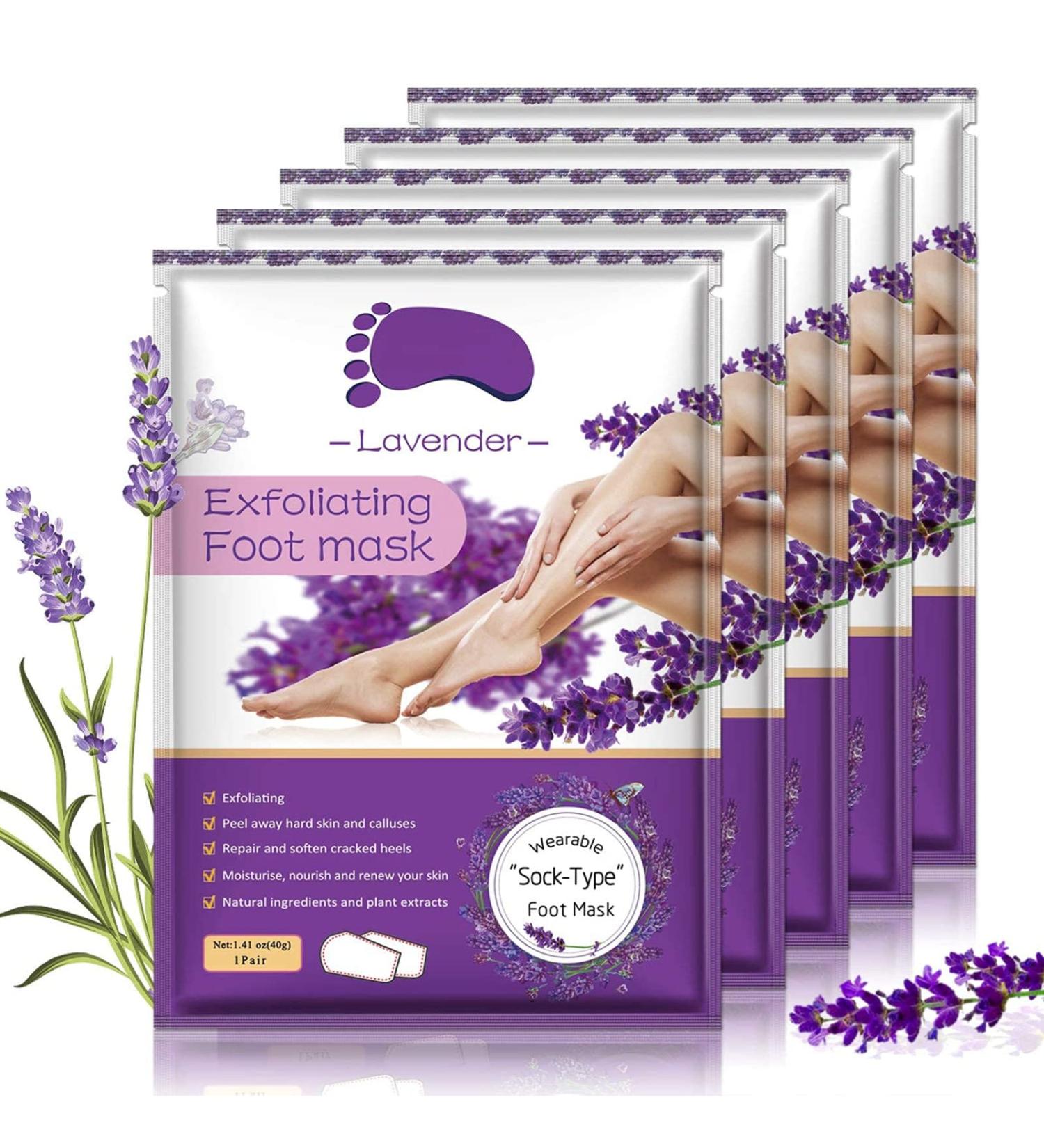 Foot Peel Mask - 5 Pack | Exfoliating Feet Mask for Baby Soft Skin | Repair Dead Skin, Calluses & Cracked Heels - Lavender Scented - Buy Online on GoSupps.com