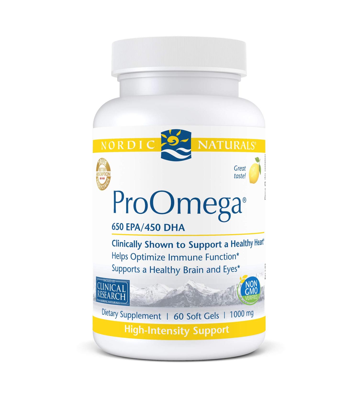 Nordic Naturals ProOmega Lemon 1000 mg - 60 Soft Gels | Omega-3 Fish Oil Supplement - Buy Online on GoSupps.com